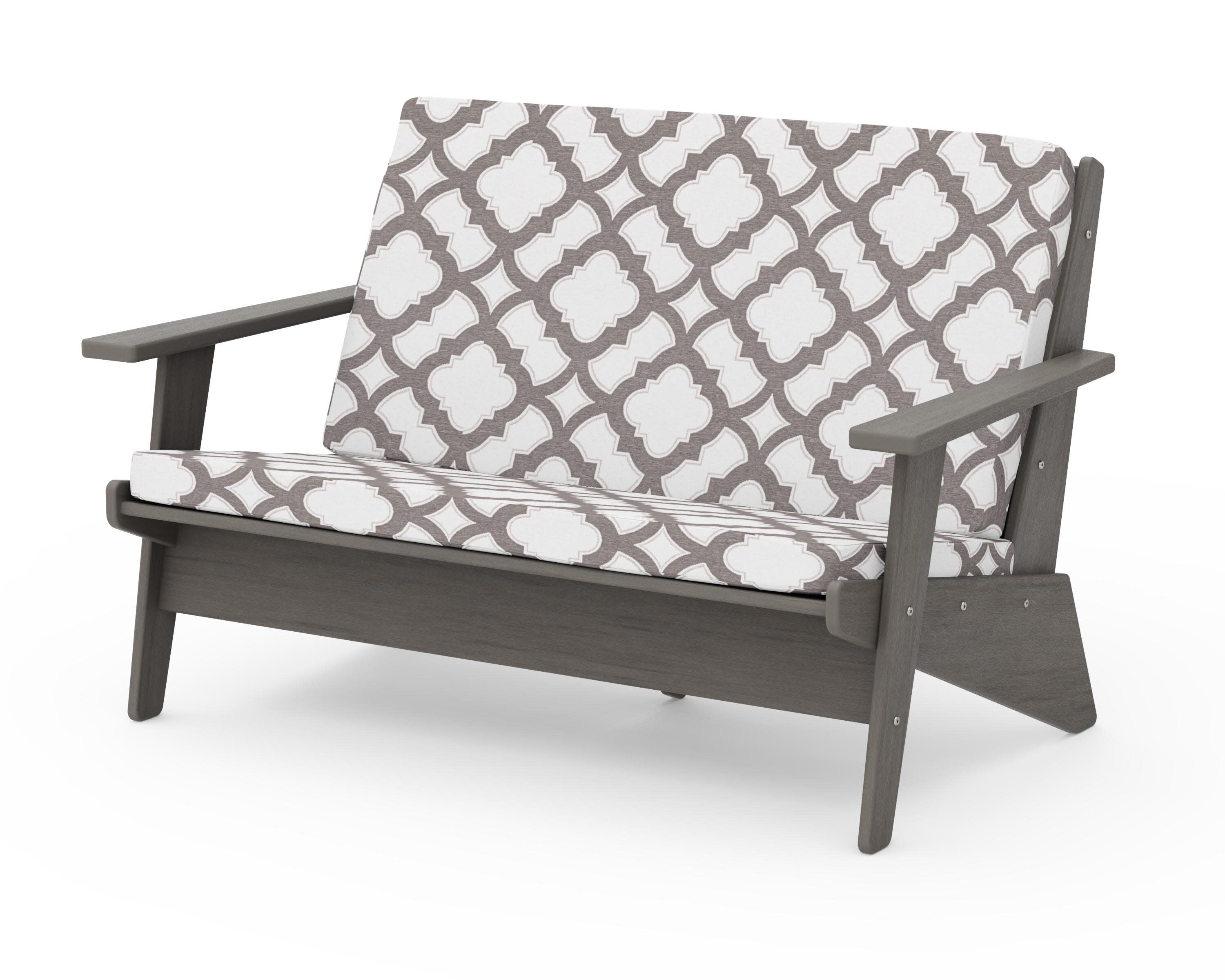 Riviera Modern Lounge Loveseat in Driftwood / Trellis Grey Mist