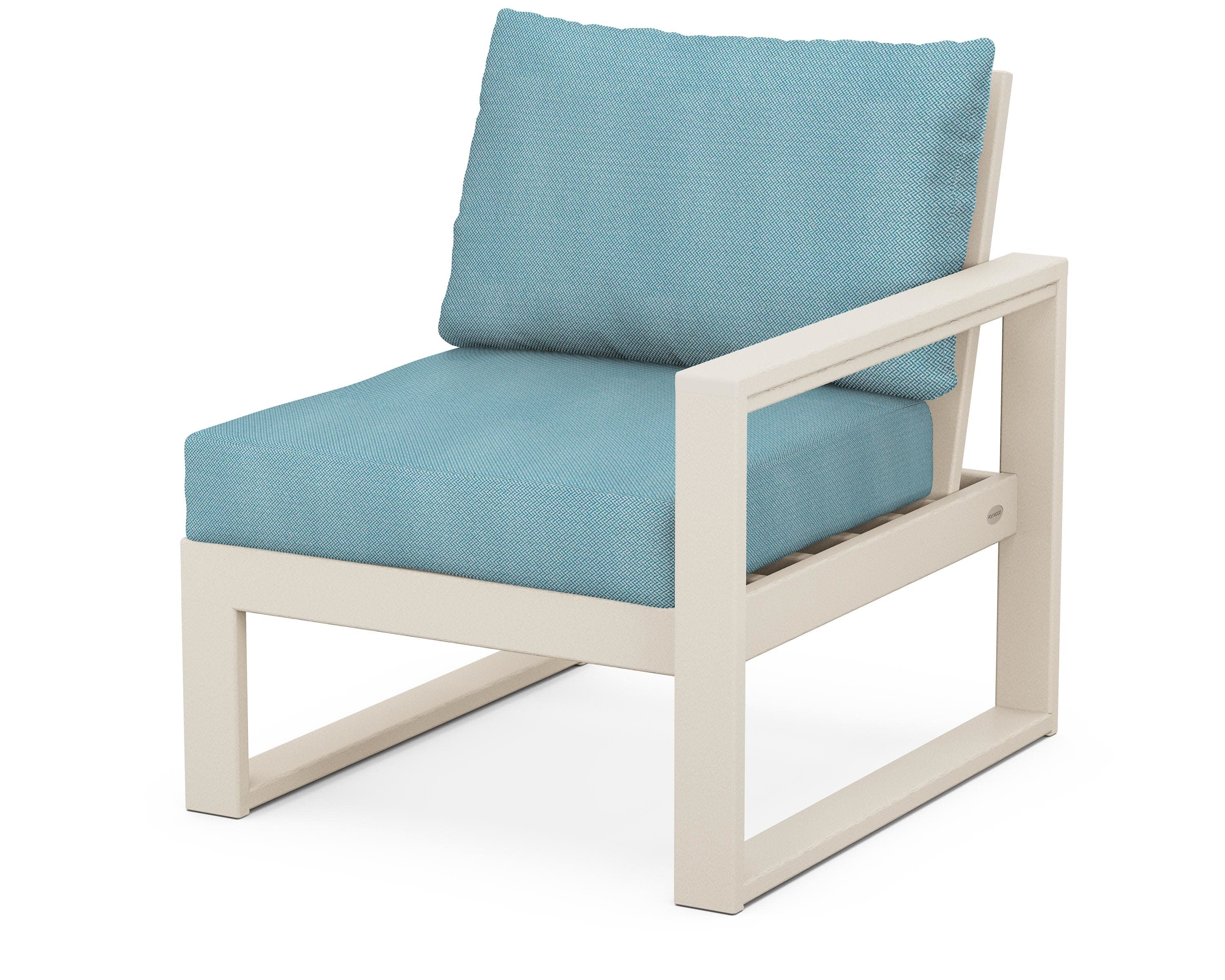 EDGE Modular Right Arm Chair in Sand / Lattice Sky Blue