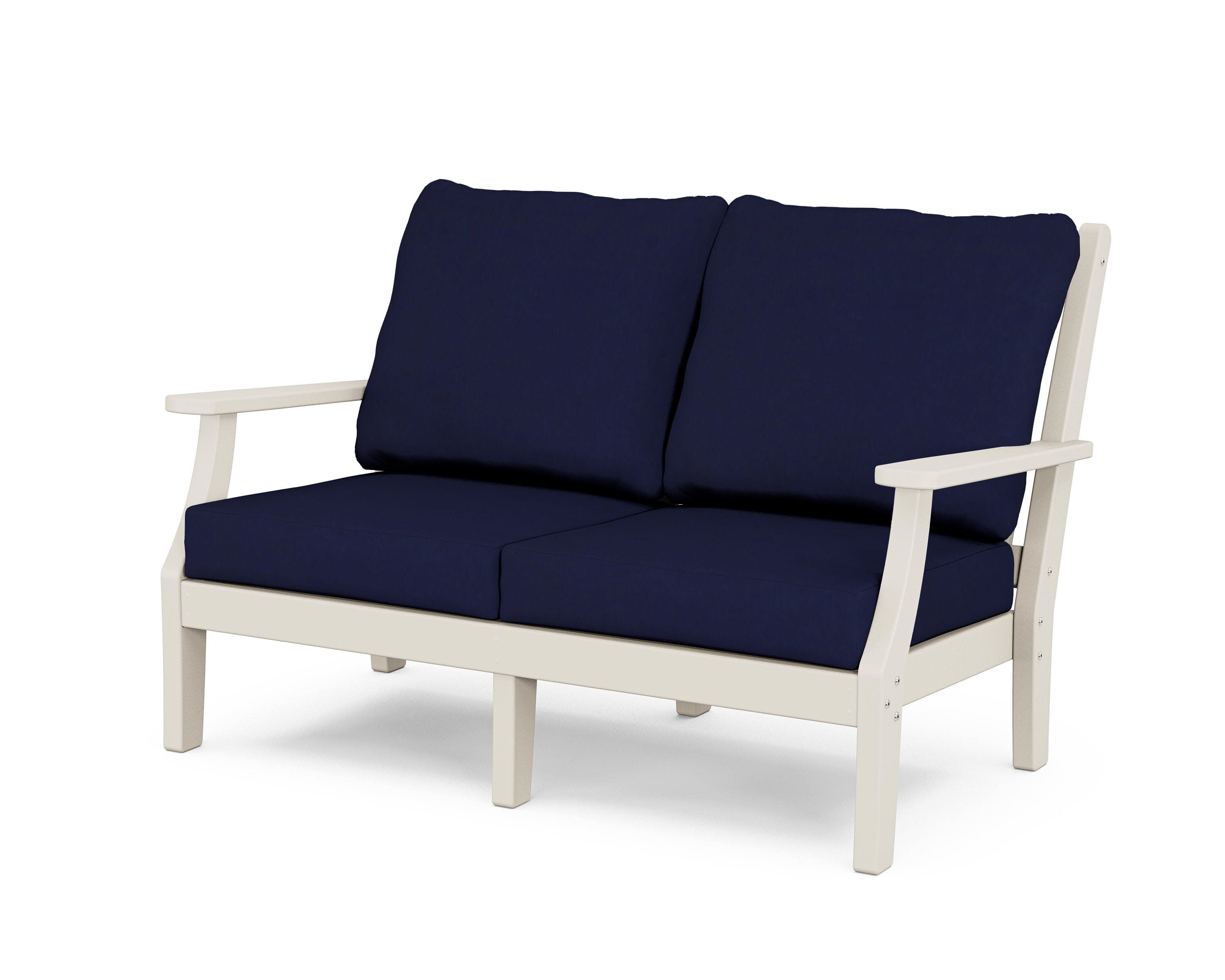 Wovendale Deep Seating Loveseat in Sand / Navy