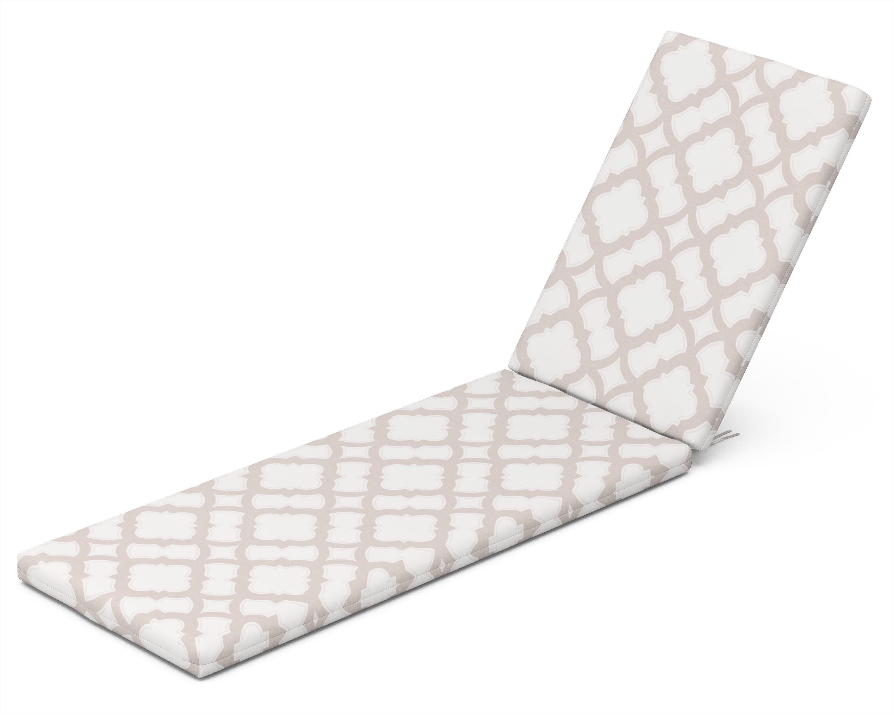 Chaise Cushion in Trellis Dune Burlap