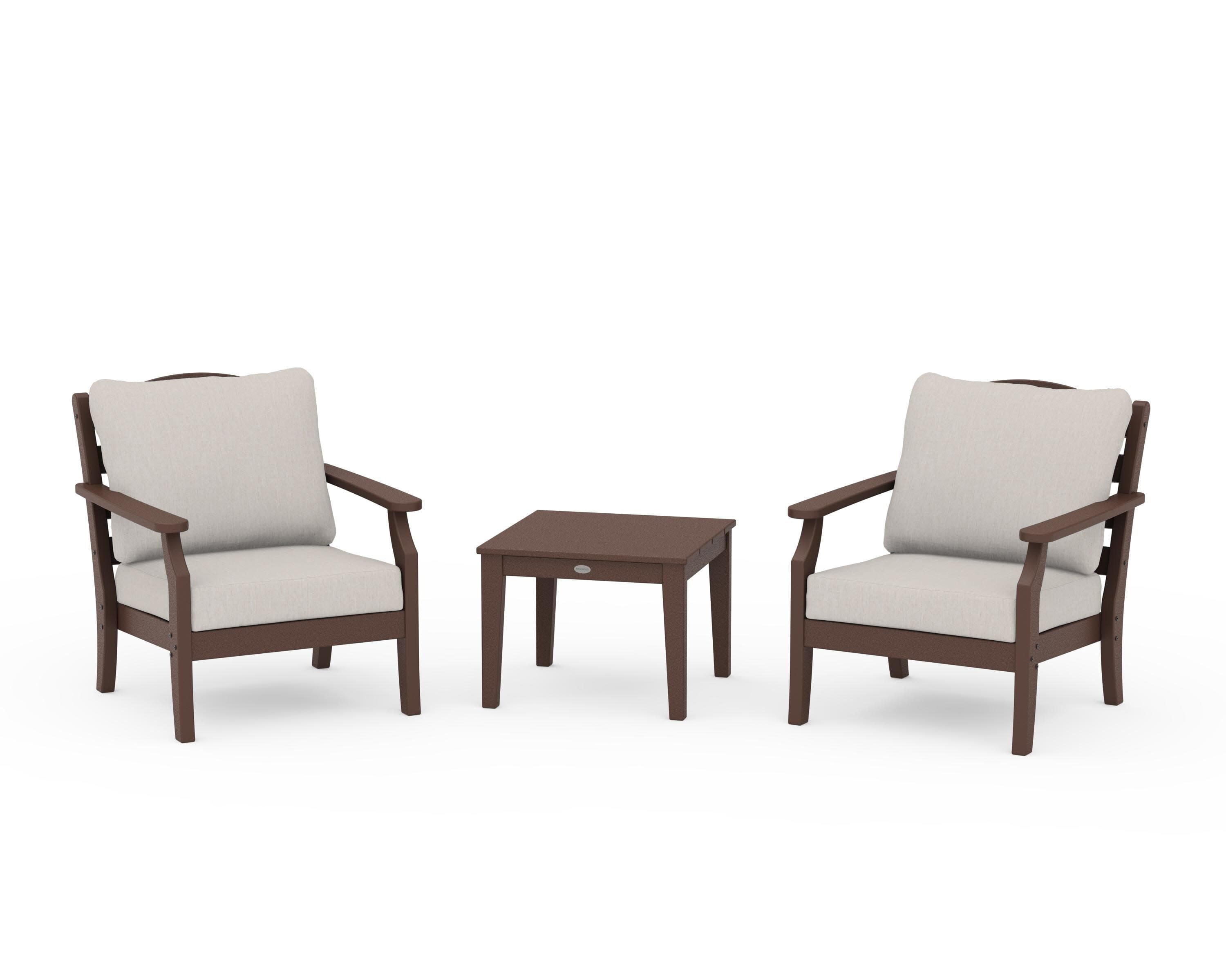 Savannah 3-Piece Deep Seating Set in Mahogany / Cast Ash