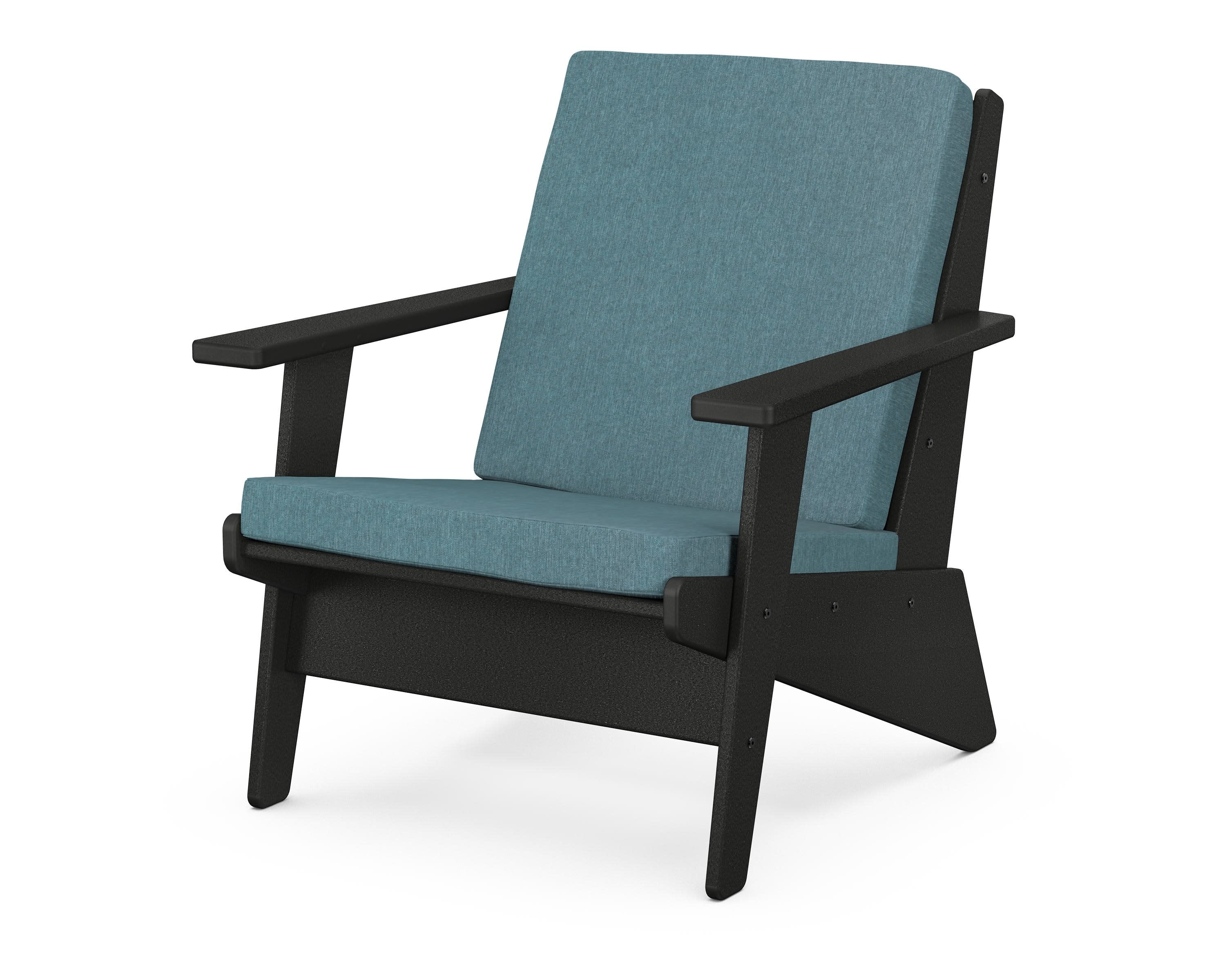 Riviera Modern Lounge Chair in Black / Ocean Teal