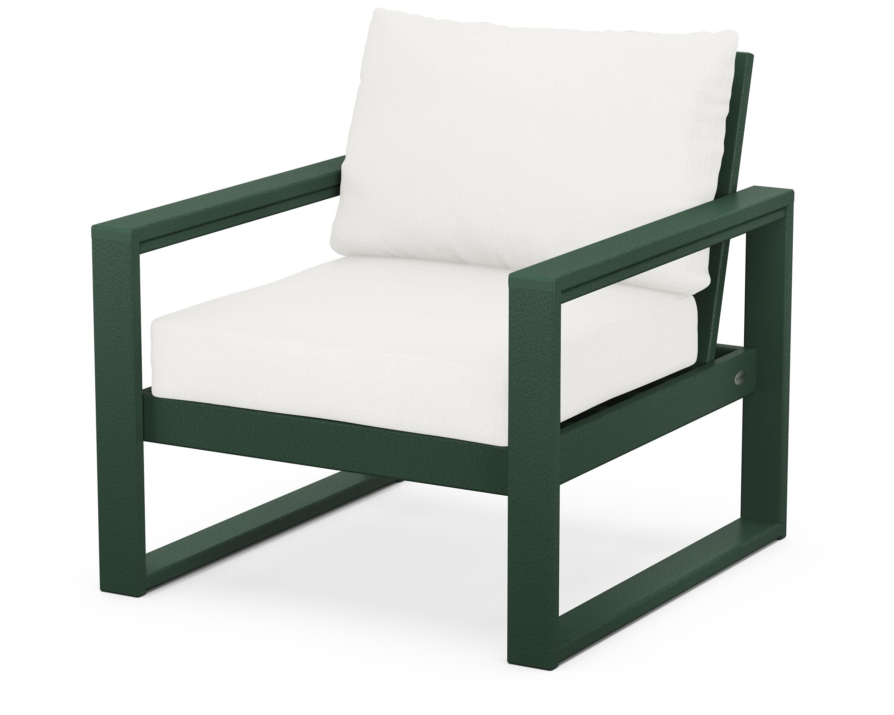 EDGE Club Chair in Green / Natural Linen