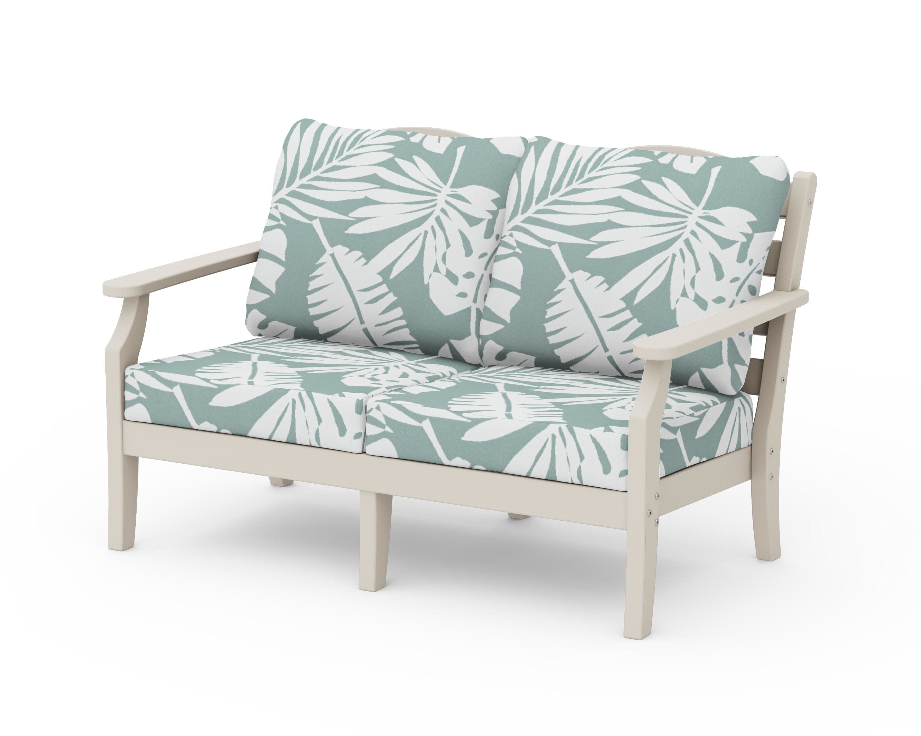 Savannah Deep Seating Loveseat in Sand / Leaf Glacier Spa