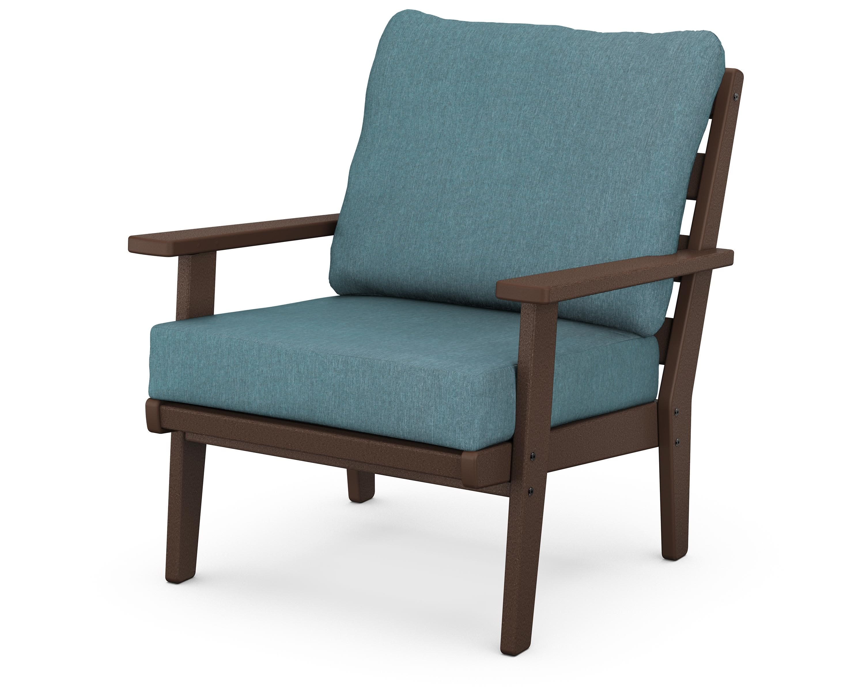 Grant Park Deep Seating Chair in Mahogany / Ocean Teal