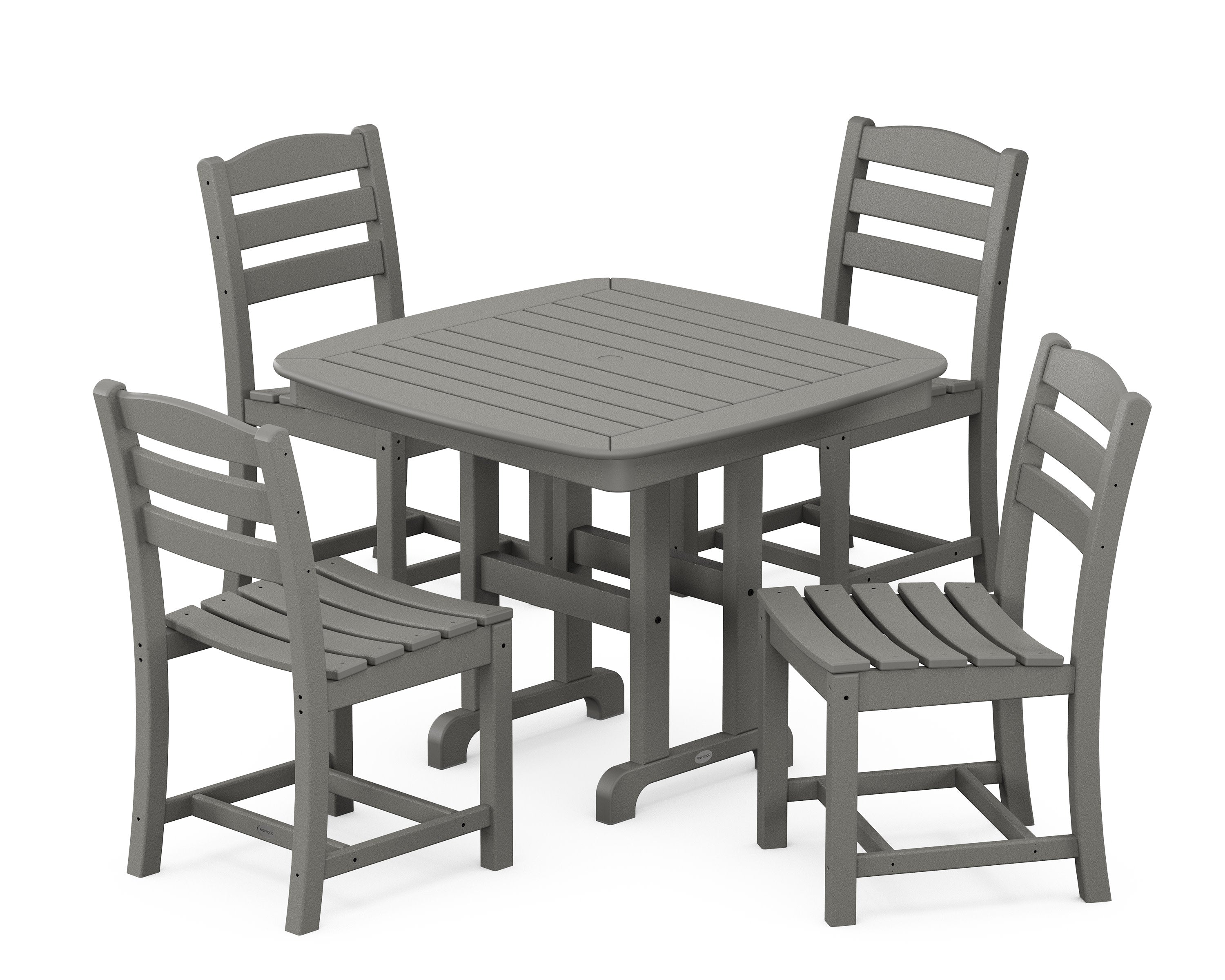 La Casa Caf 5-Piece Side Chair Dining Set in Slate Grey