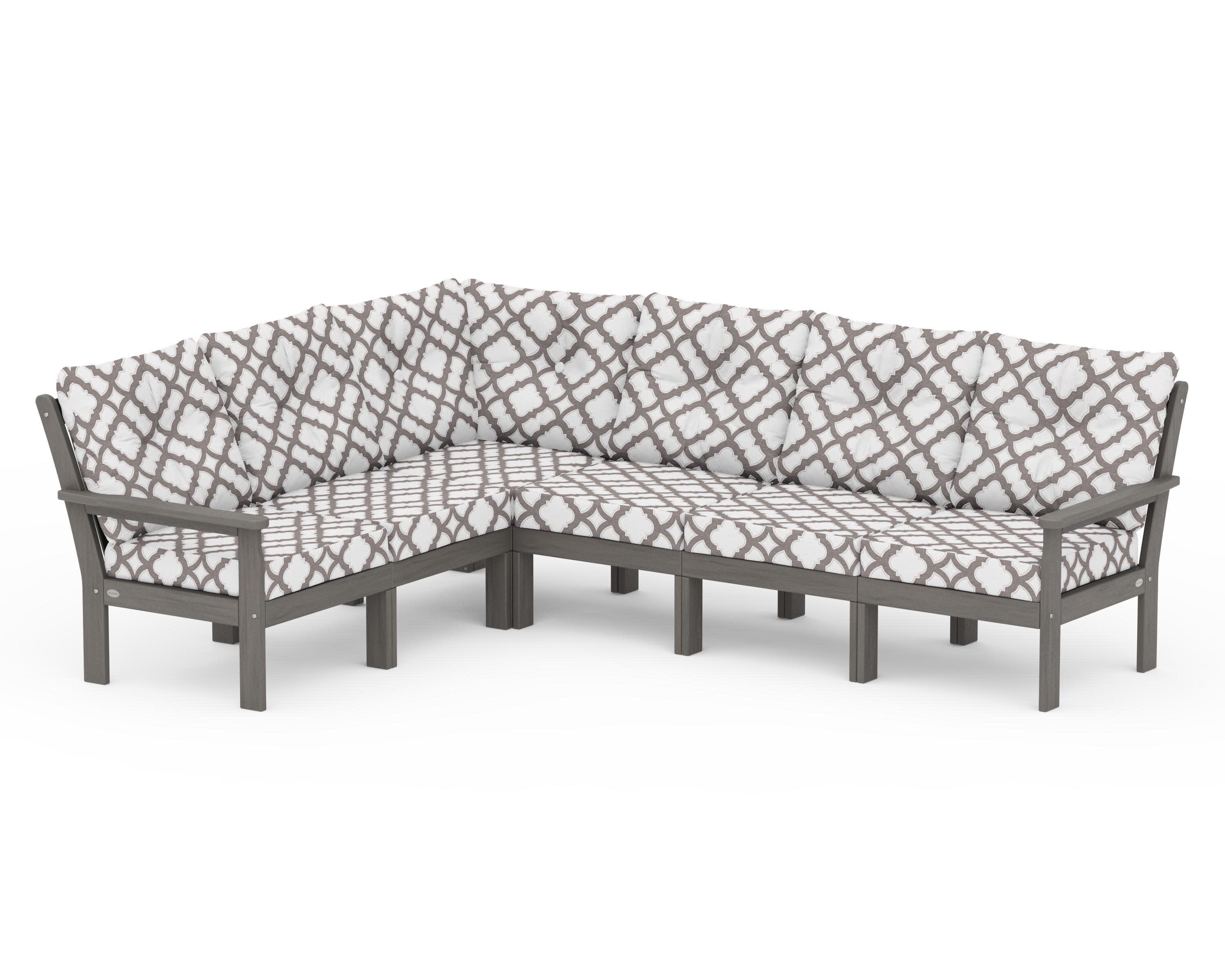 Vineyard 6-Piece Sectional in Driftwood / Trellis Grey Mist