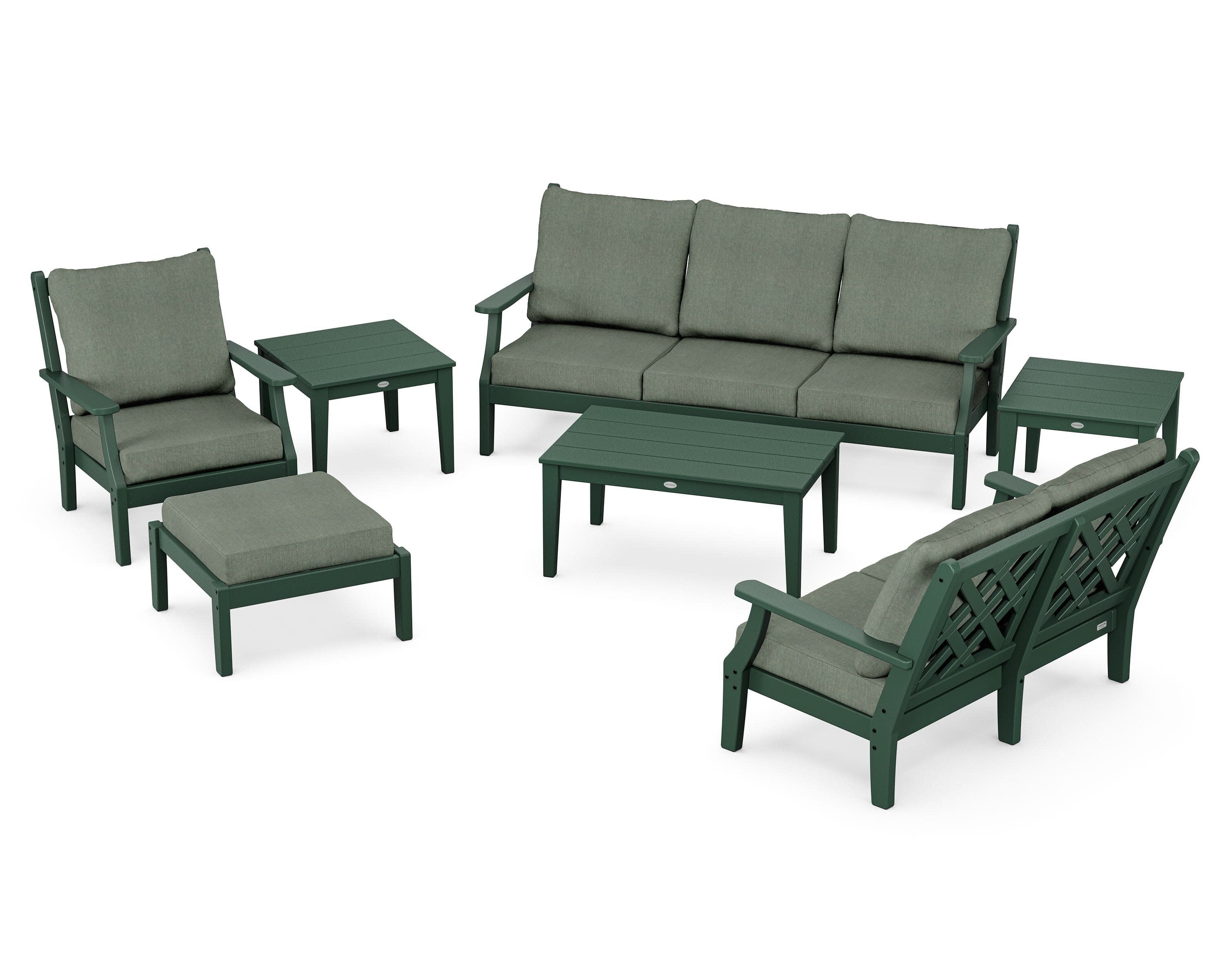 Wovendale 7-Piece Deep Seating Set in Green / Cast Sage