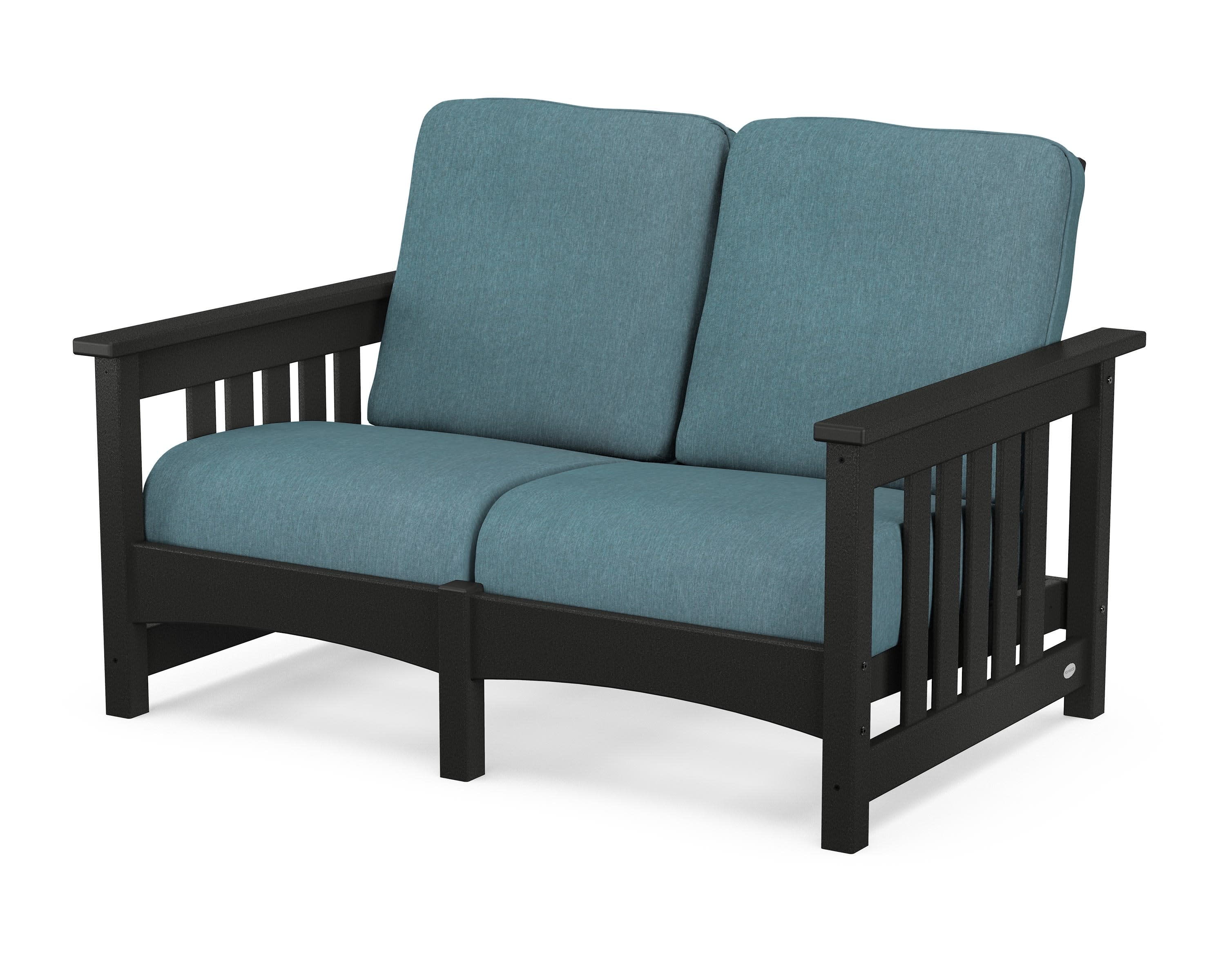 Club Mission Loveseat in Black / Ocean Teal