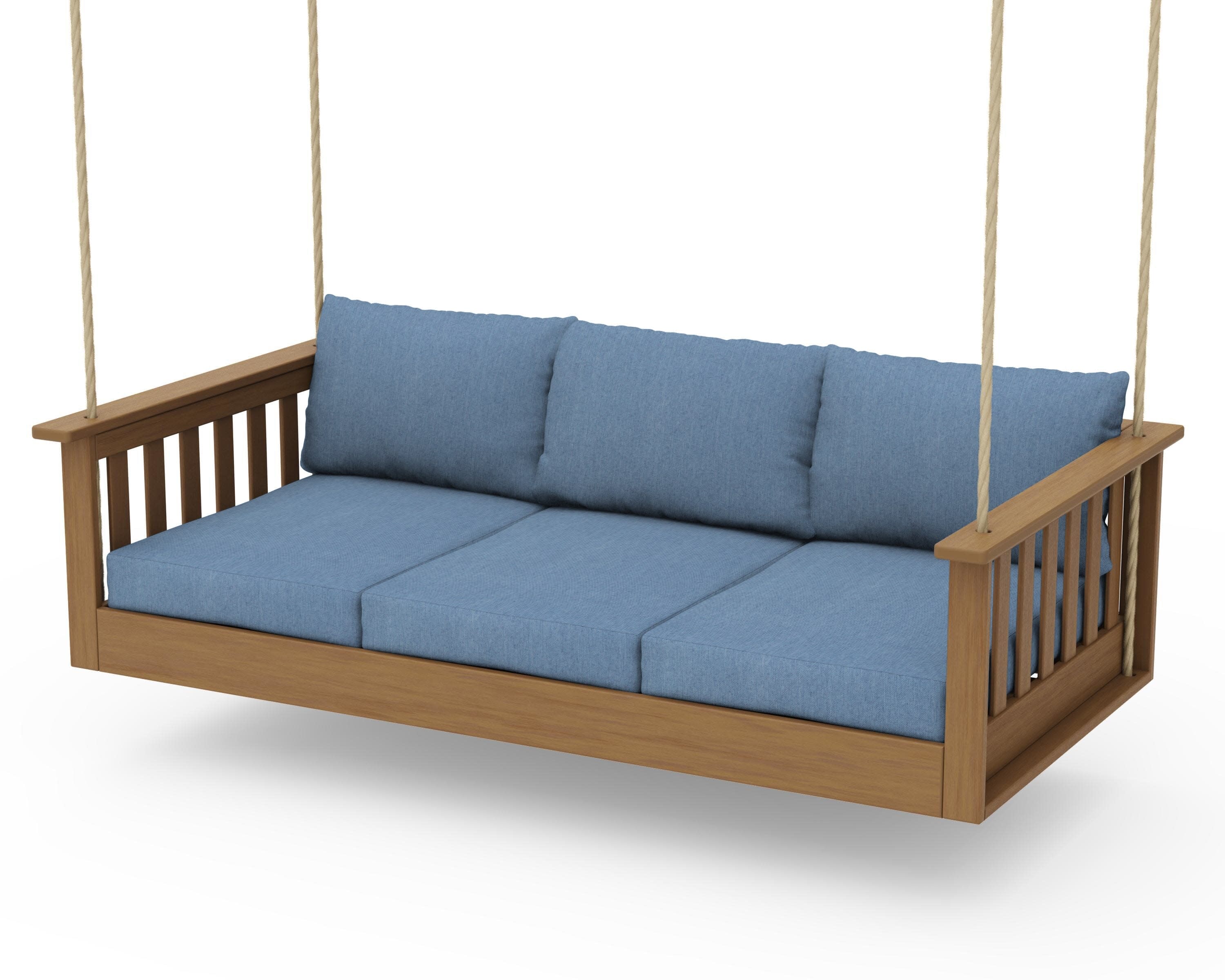 Vineyard Daybed Swing in Natural / Sky Blue