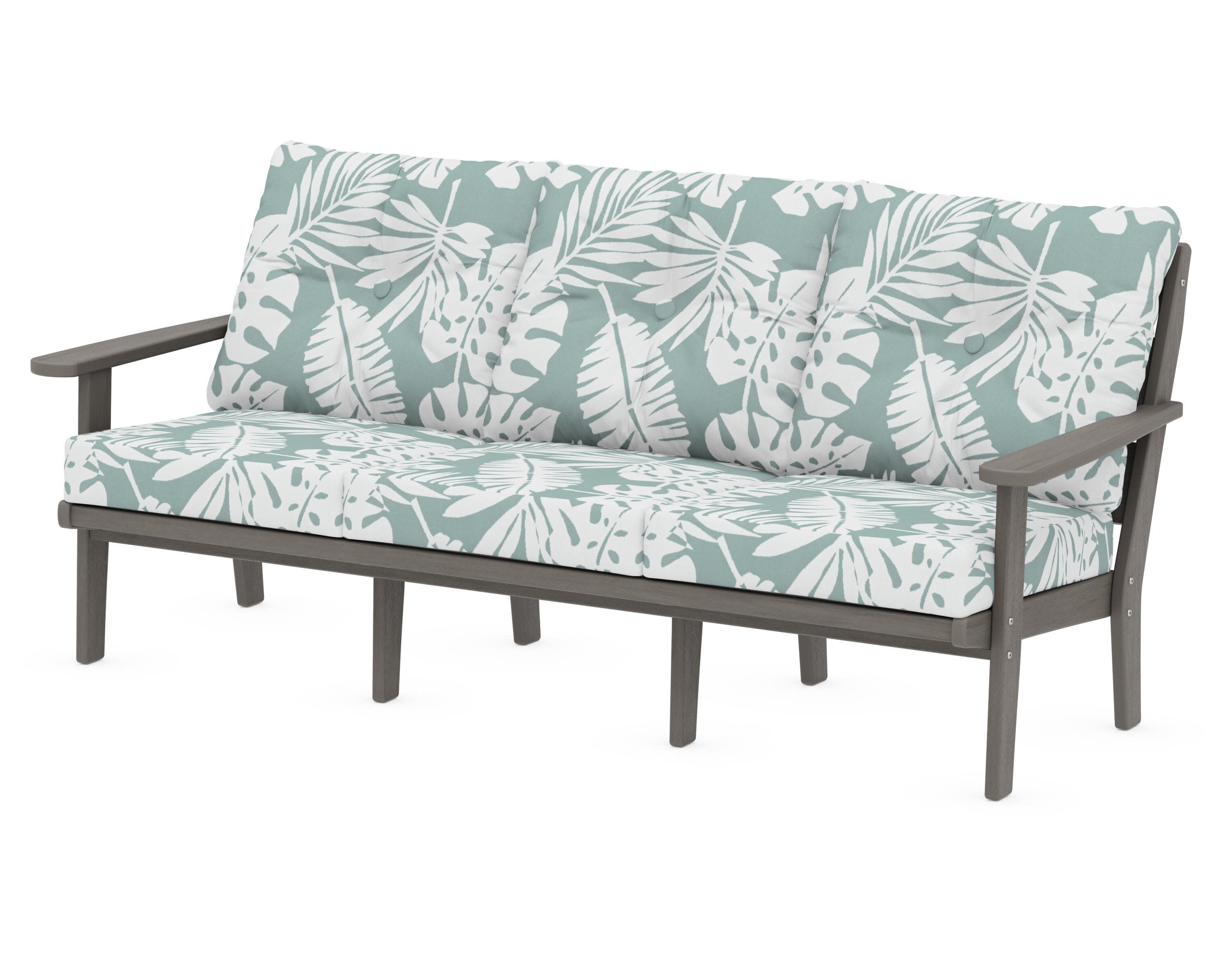 Lakeside Deep Seating Sofa in Driftwood / Leaf Glacier Spa