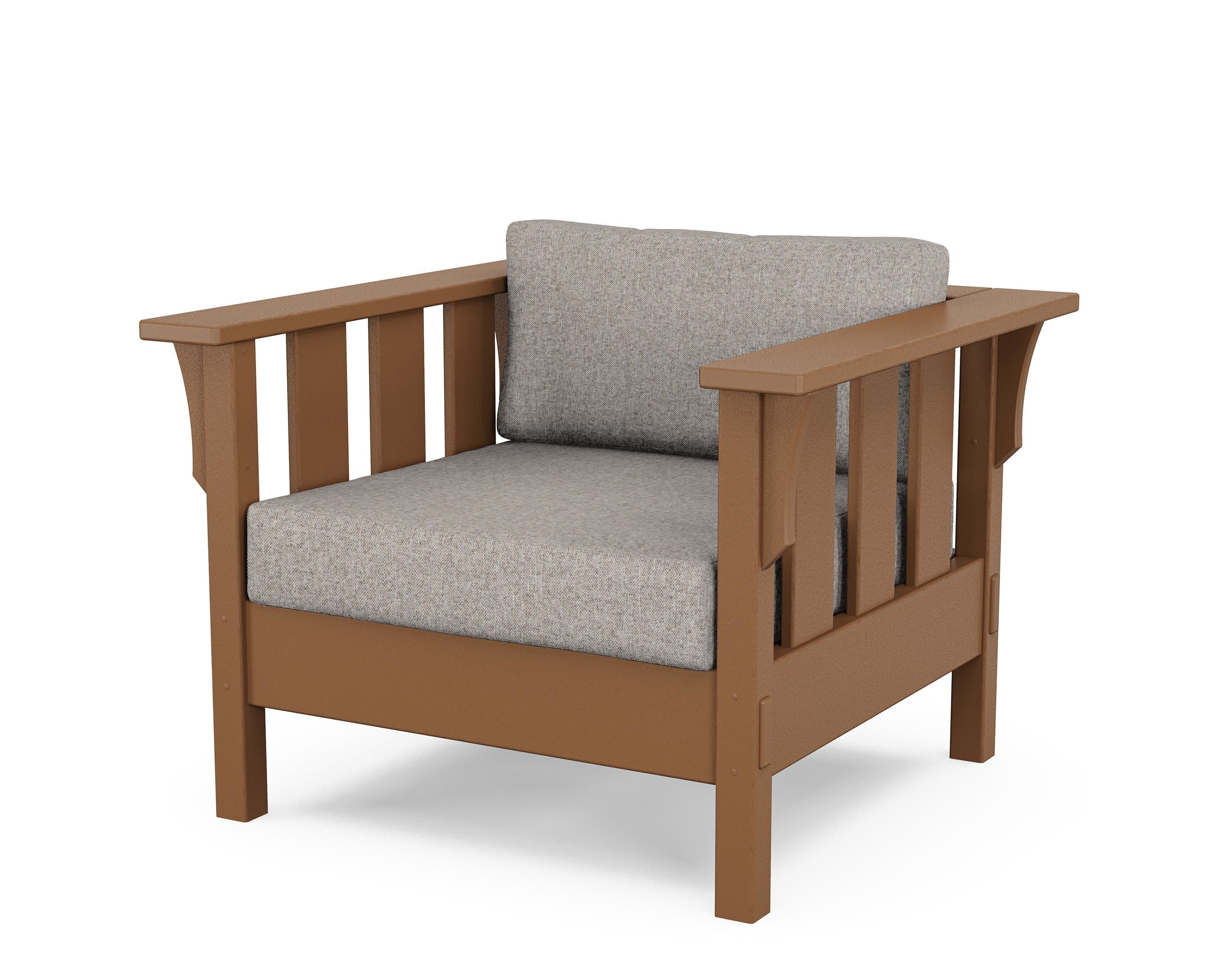 Acadia Deep Seating Chair in Teak / Weathered Tweed