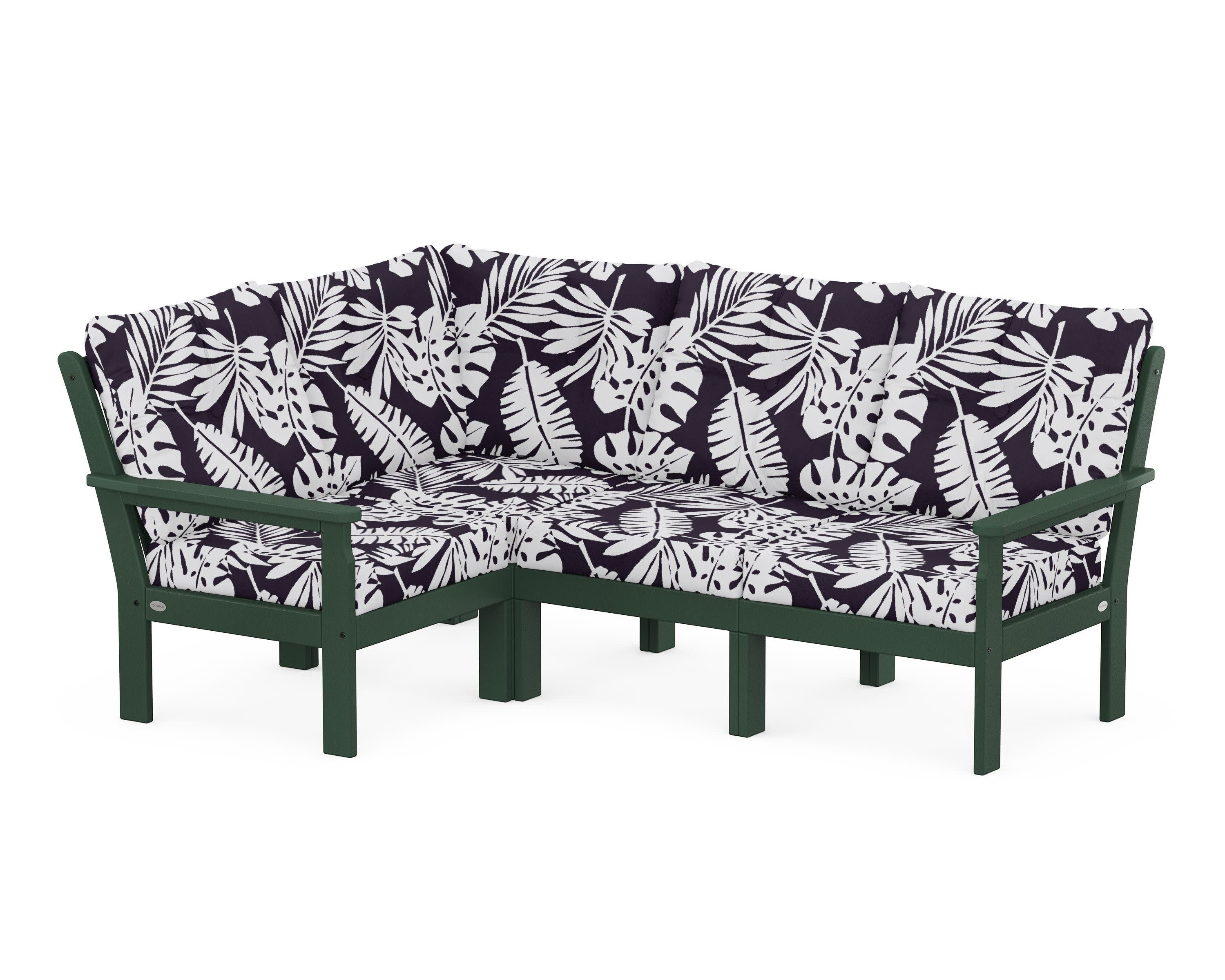 Vineyard 4-Piece Sectional in Green / Leaf Navy