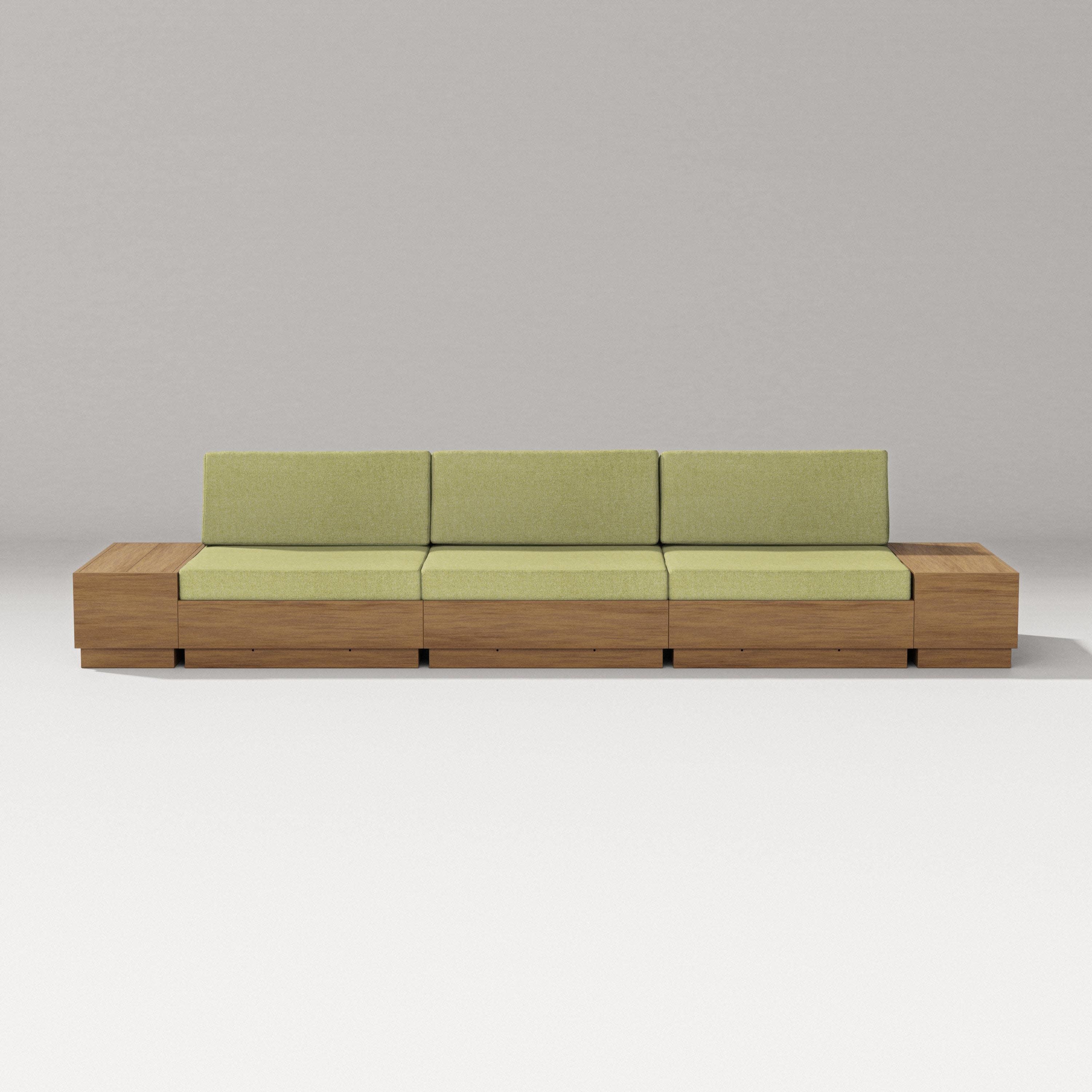 Elevate Straight Sectional in Natural / Chartreuse Boucle