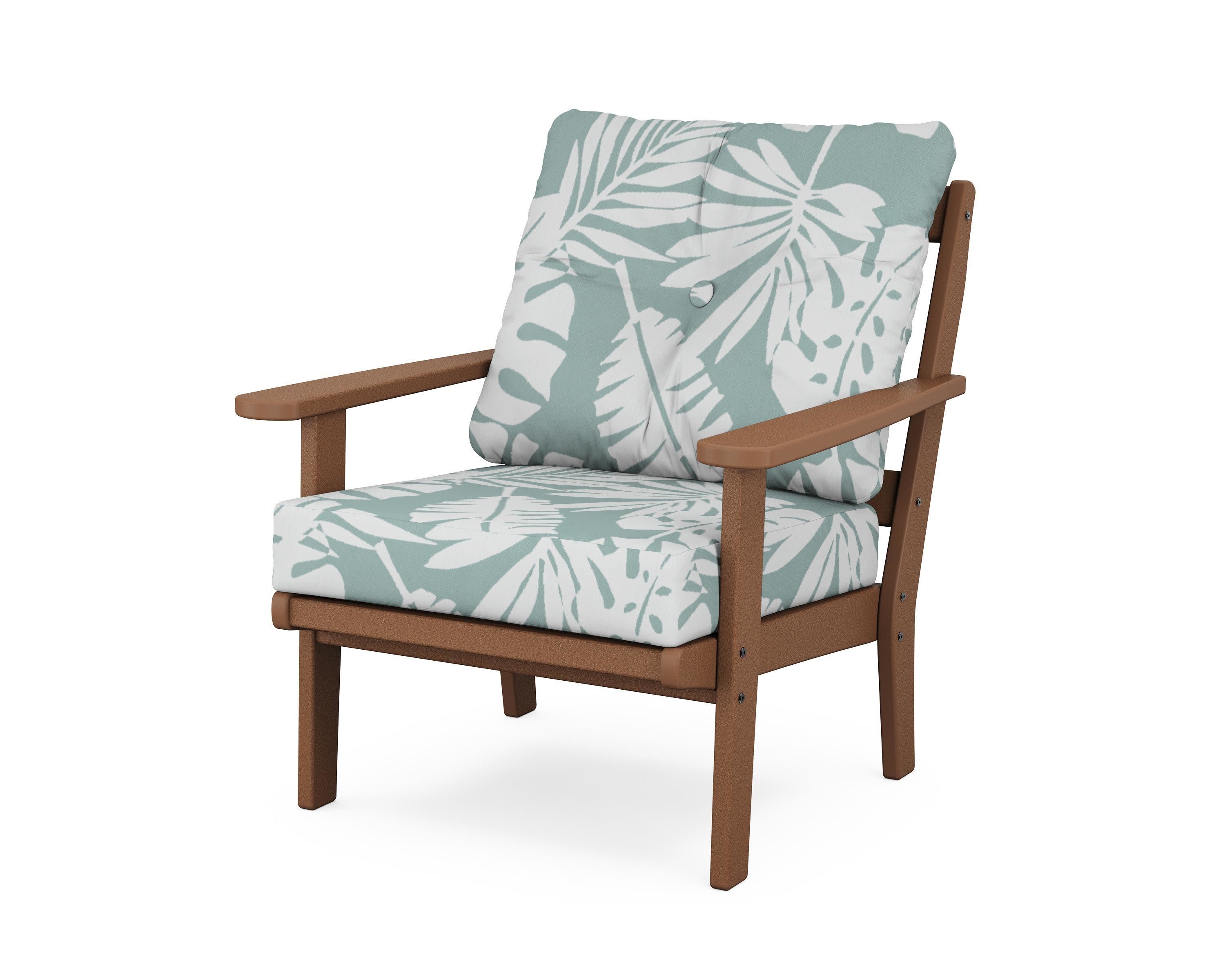 Mission Deep Seating Chair in Teak / Leaf Glacier Spa