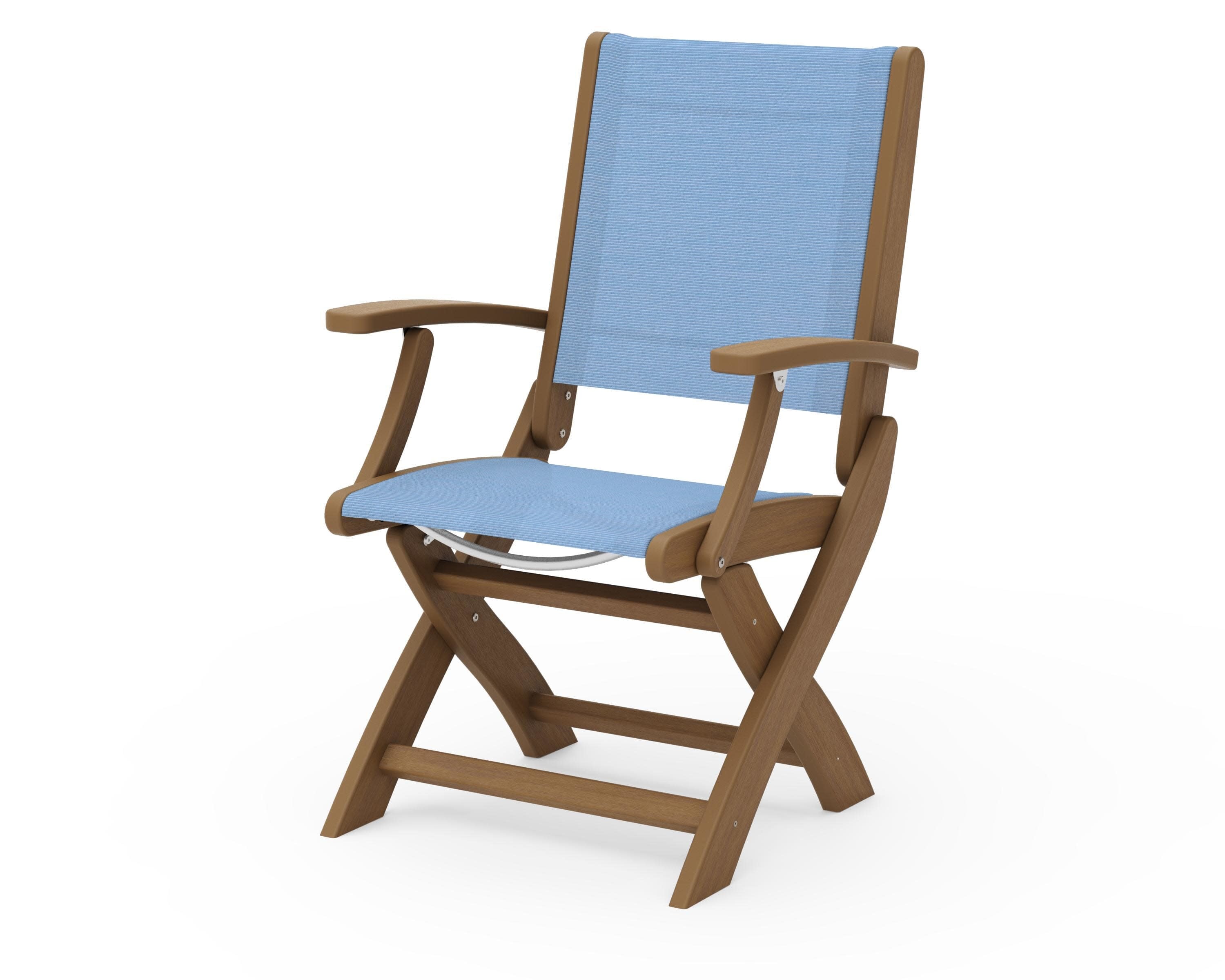 Coastal Folding Chair in Natural / Poolside Sling