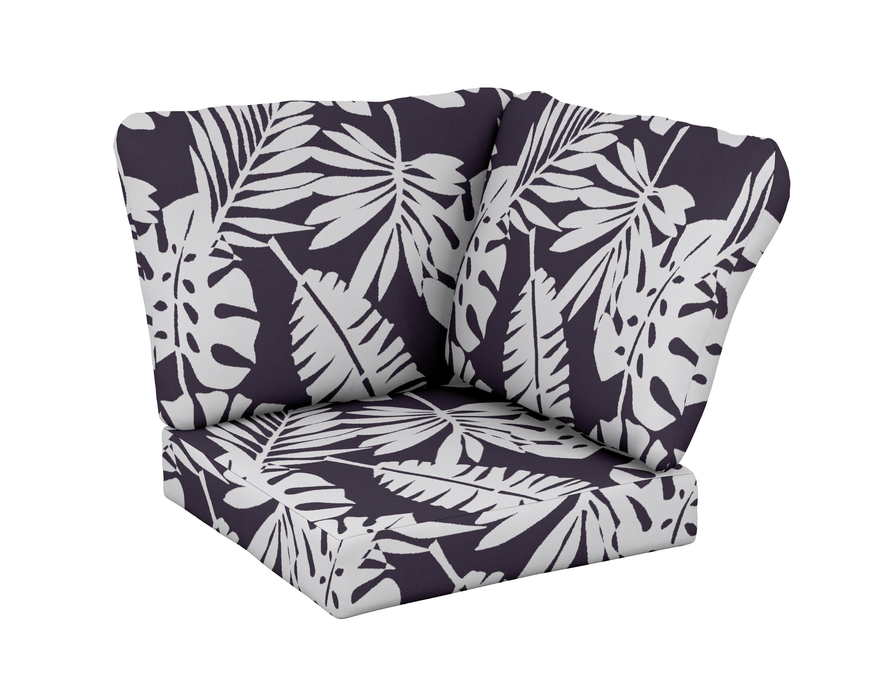 Baffle Modular Corner Cushion in Leaf Navy