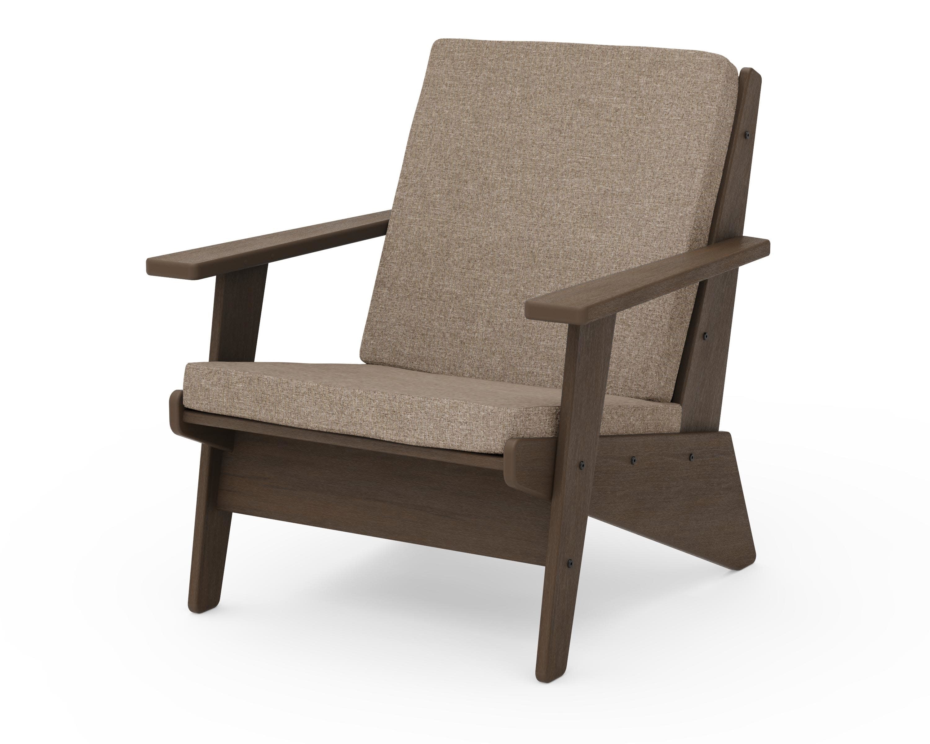 Riviera Modern Lounge Chair in Kona / Spiced Burlap