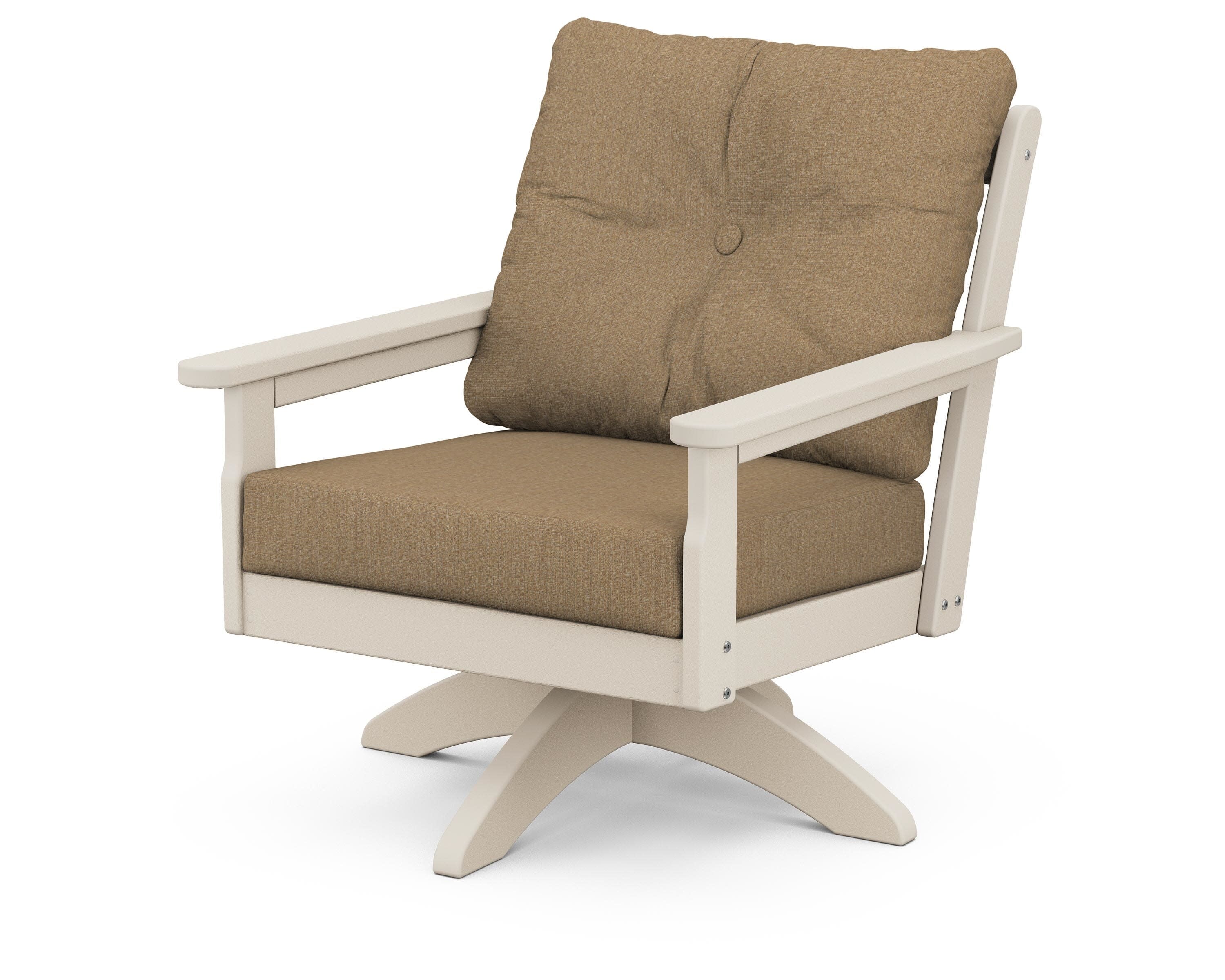 Vineyard Deep Seating Swivel Chair in Sand / Sesame