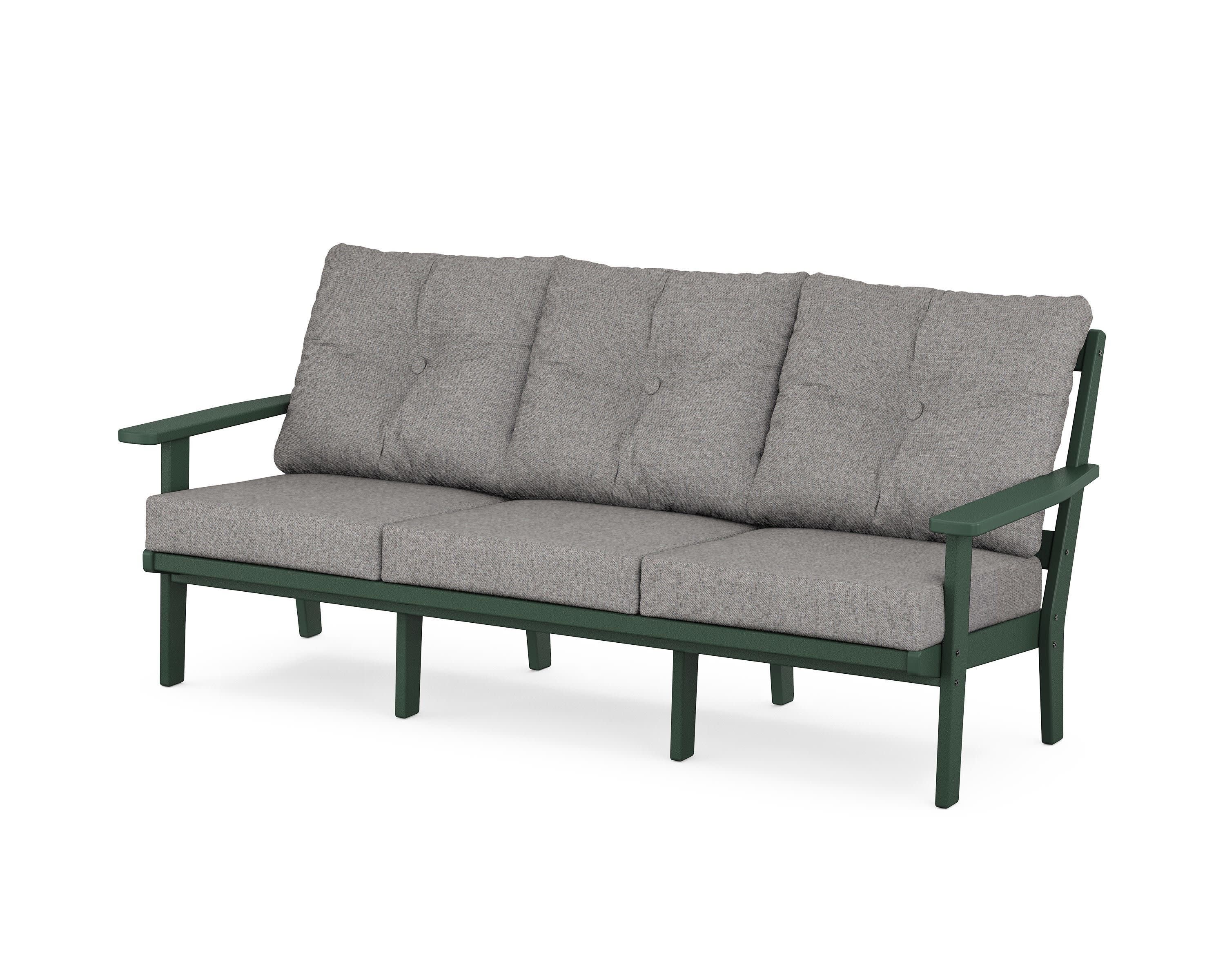 PrairieDeep Seating Sofa in Green / Grey Mist