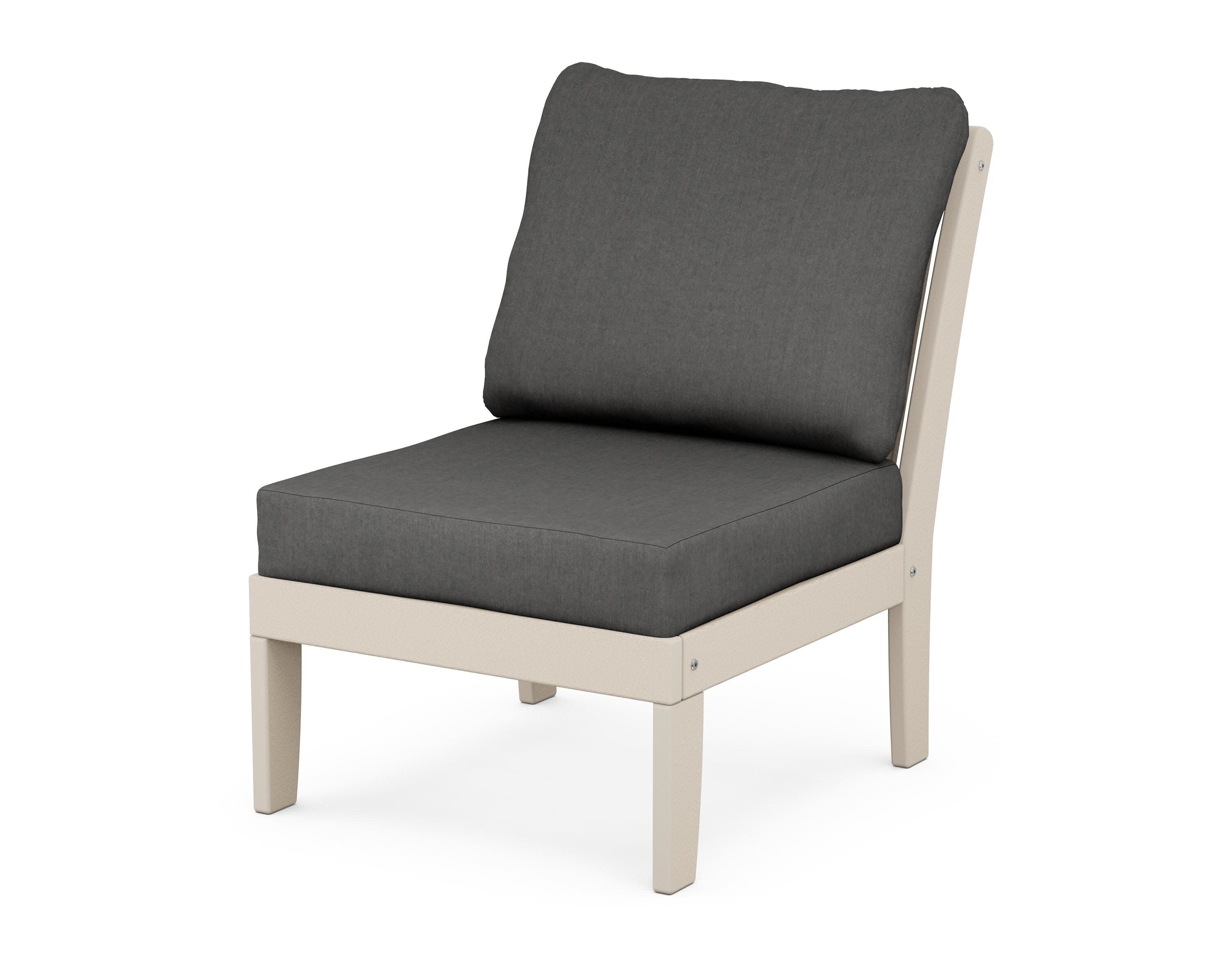 Braxton Modular Armless Chair in Sand / Spectrum Carbon