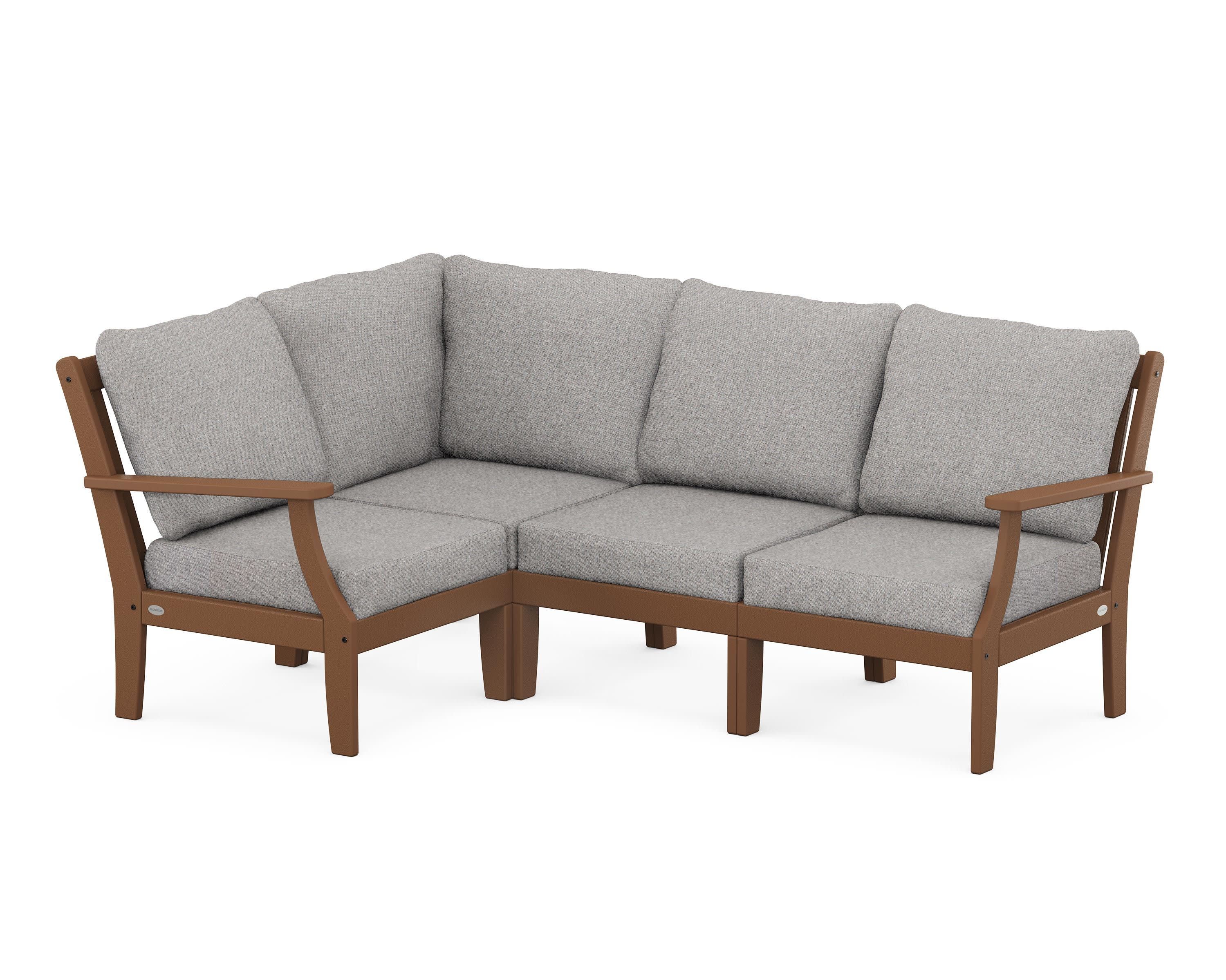 Braxton Modular 4-Piece Deep Seating Set in Teak / Grey Mist