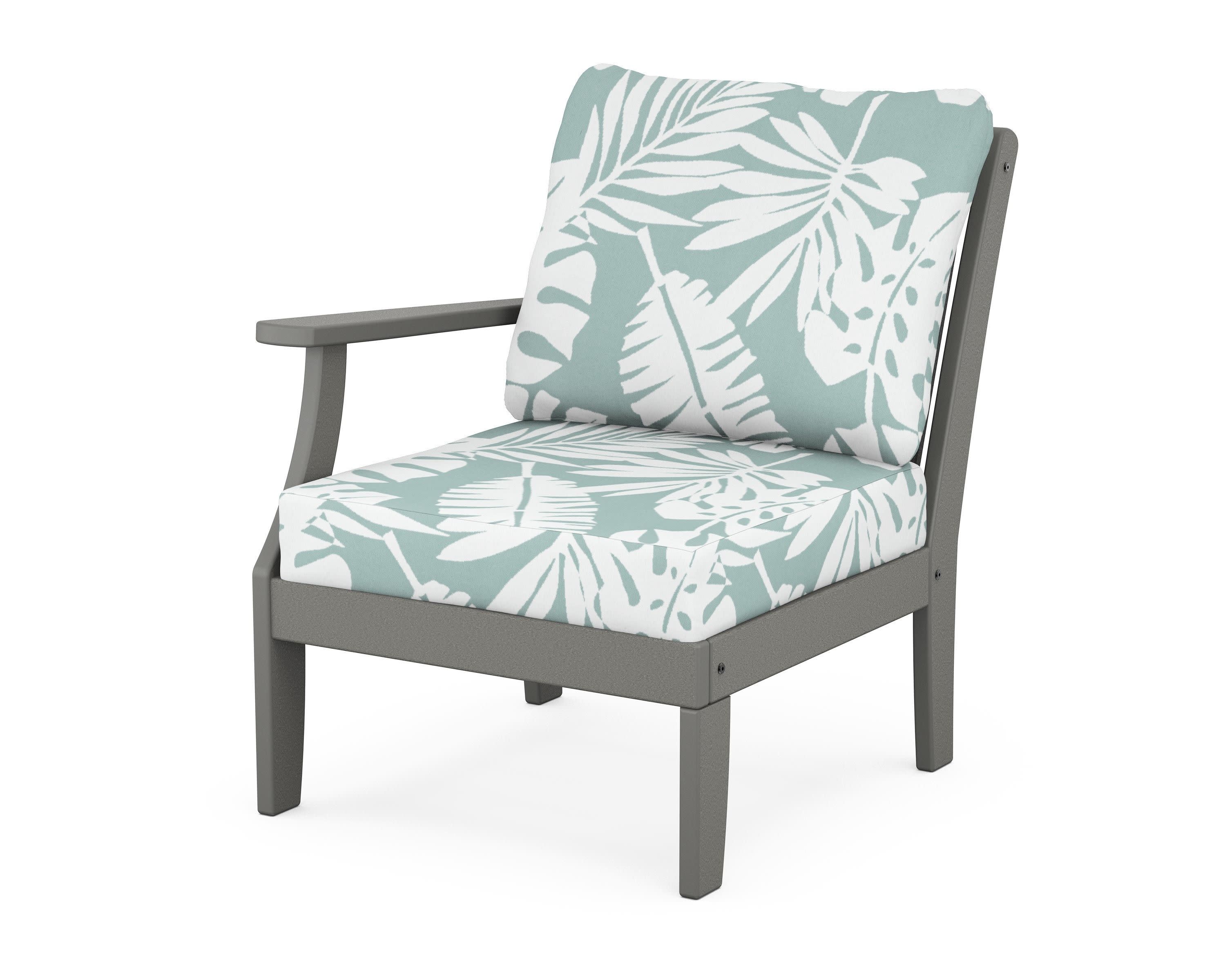 Braxton Modular Left Arm Chair in Slate Grey / Leaf Glacier Spa