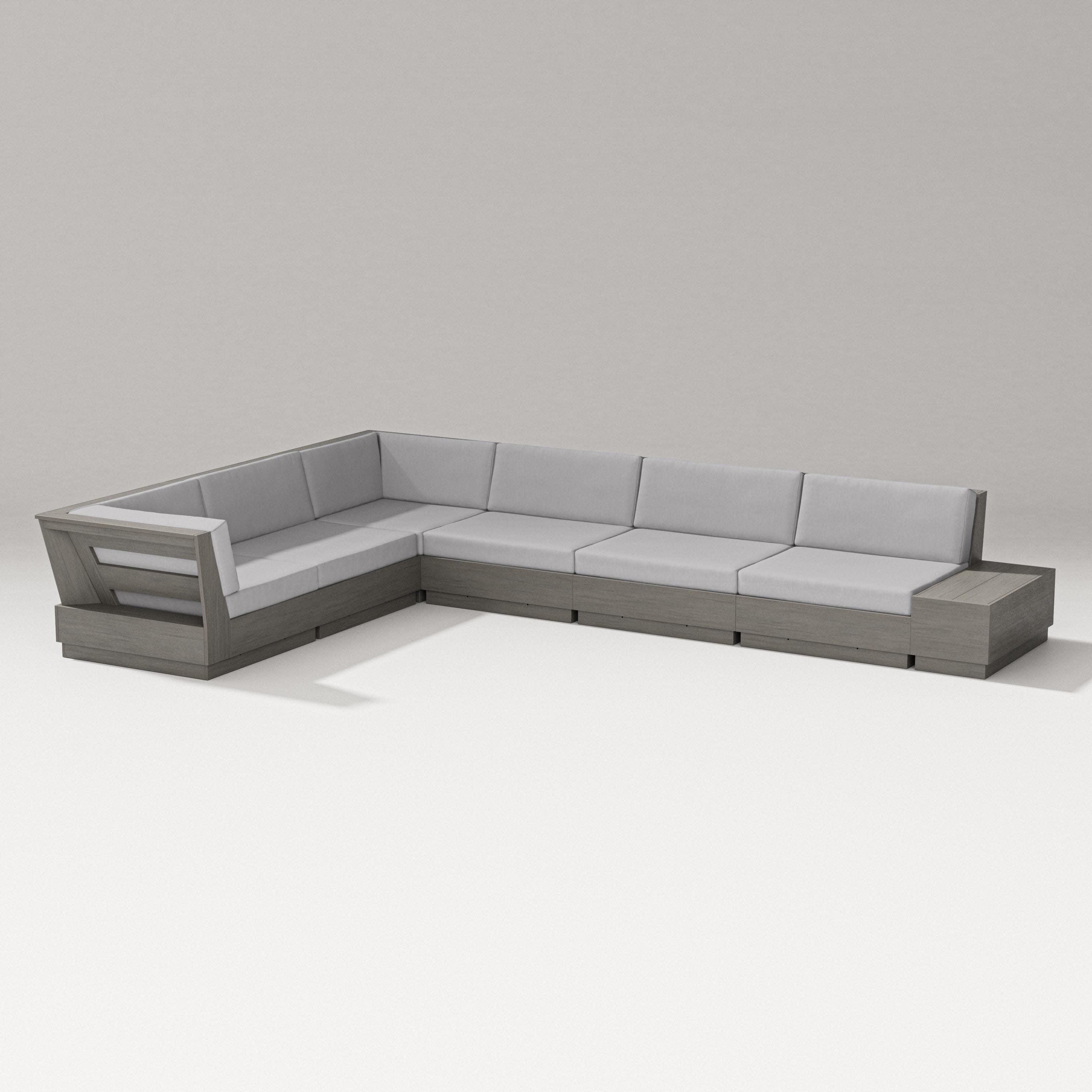 Elevate 7-Piece Corner Sectional in Driftwood / Granite