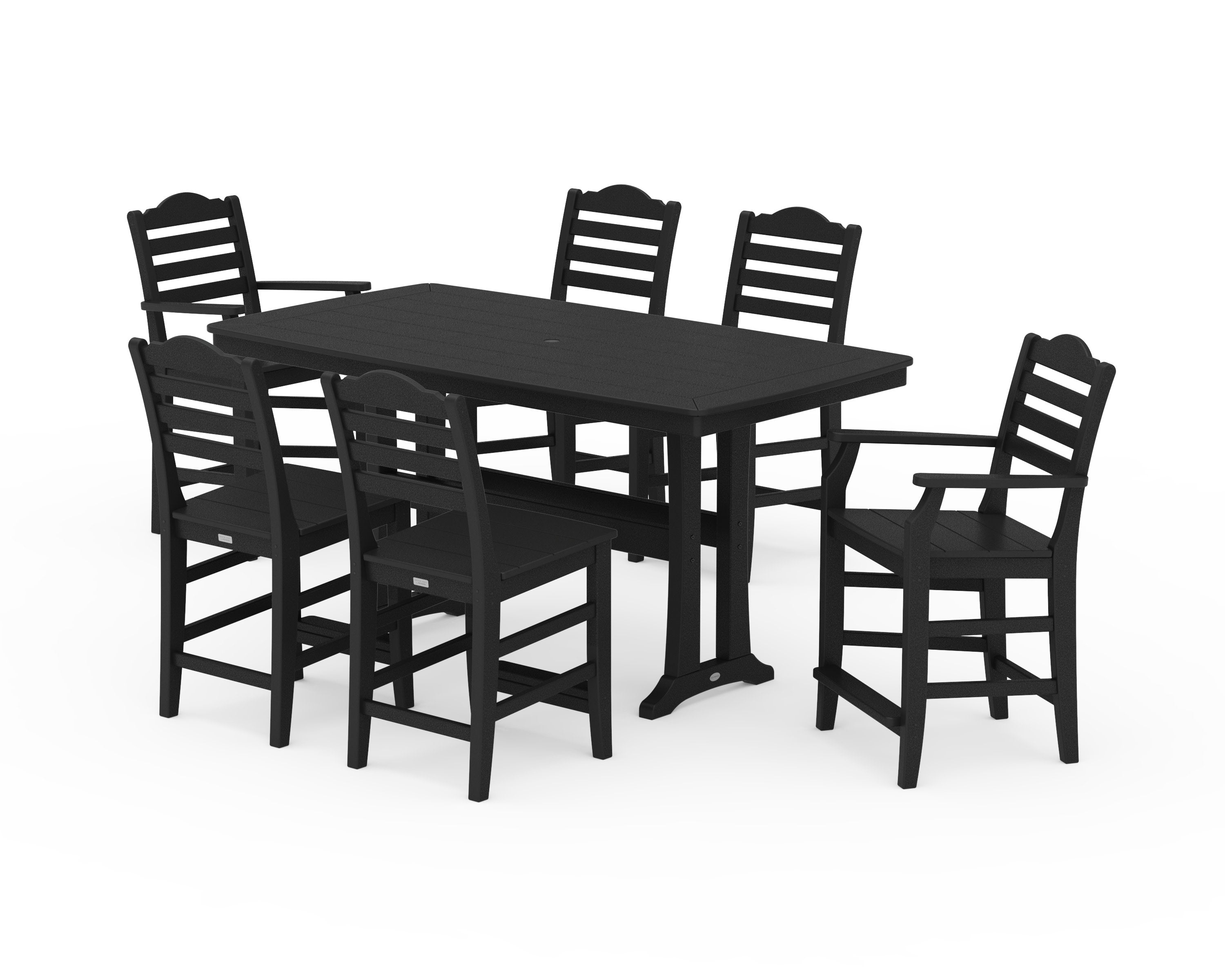 Savannah 7-Piece Counter Set with Trestle Legs in Black