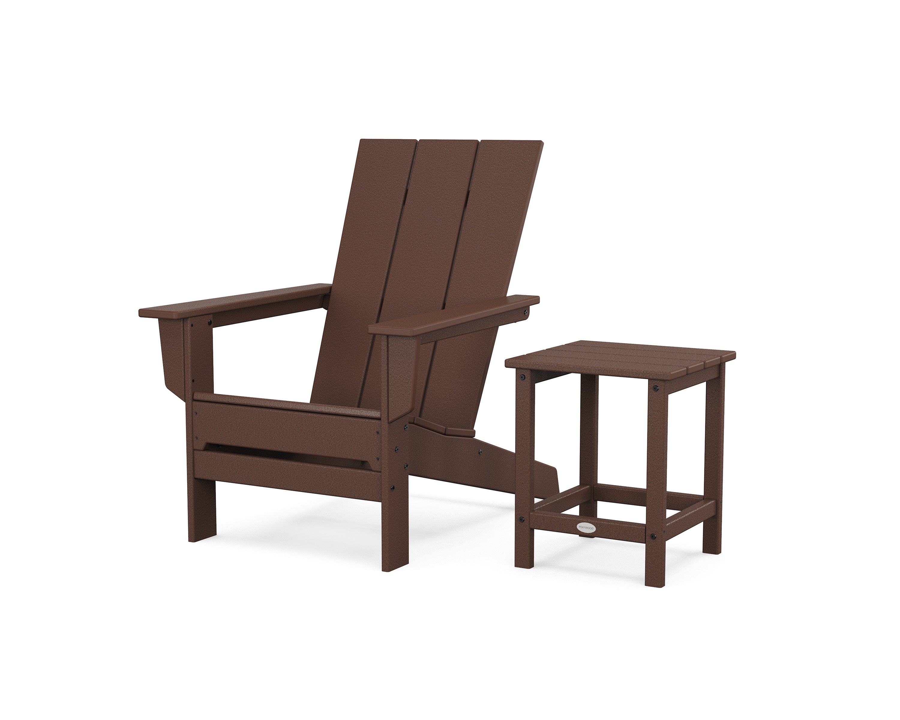 Modern Studio Adirondack Chair with Side Table in Mahogany