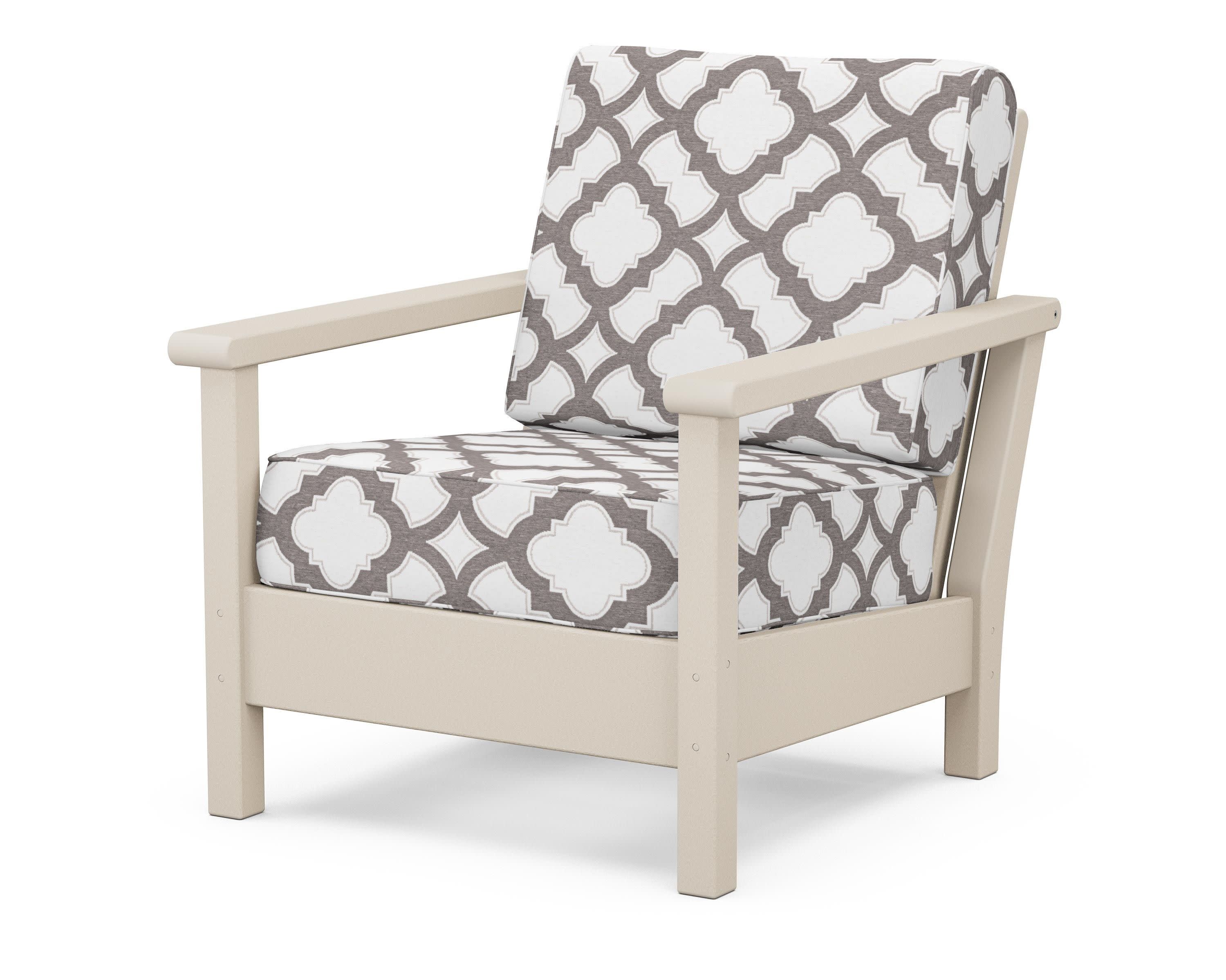 Harbour Deep Seating Chair in Sand / Trellis Grey Mist