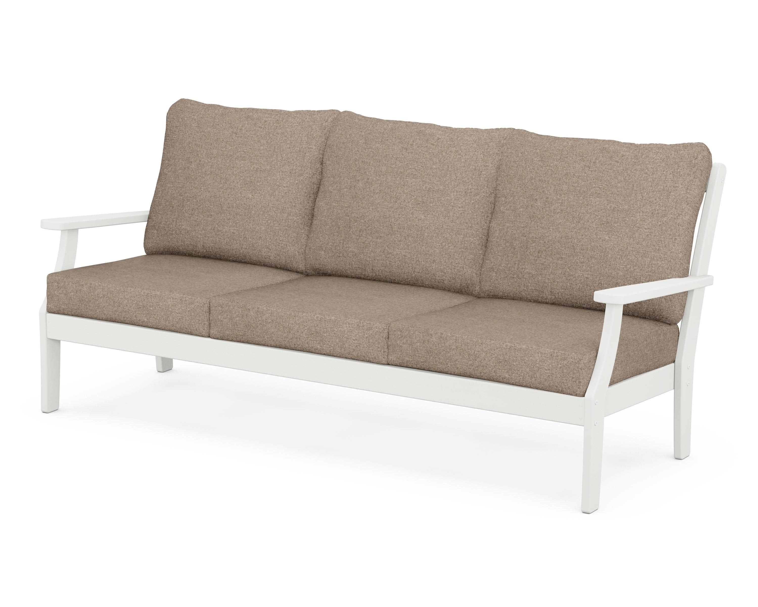 Braxton Deep Seating Sofa in Vintage White / Spiced Burlap