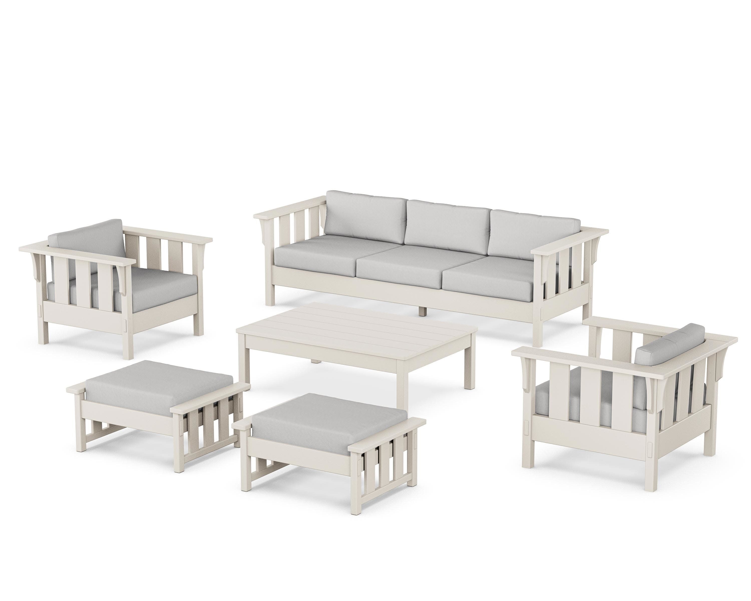 Acadia 6-Piece Lounge Sofa Set in Sand / Diamond in the Rough
