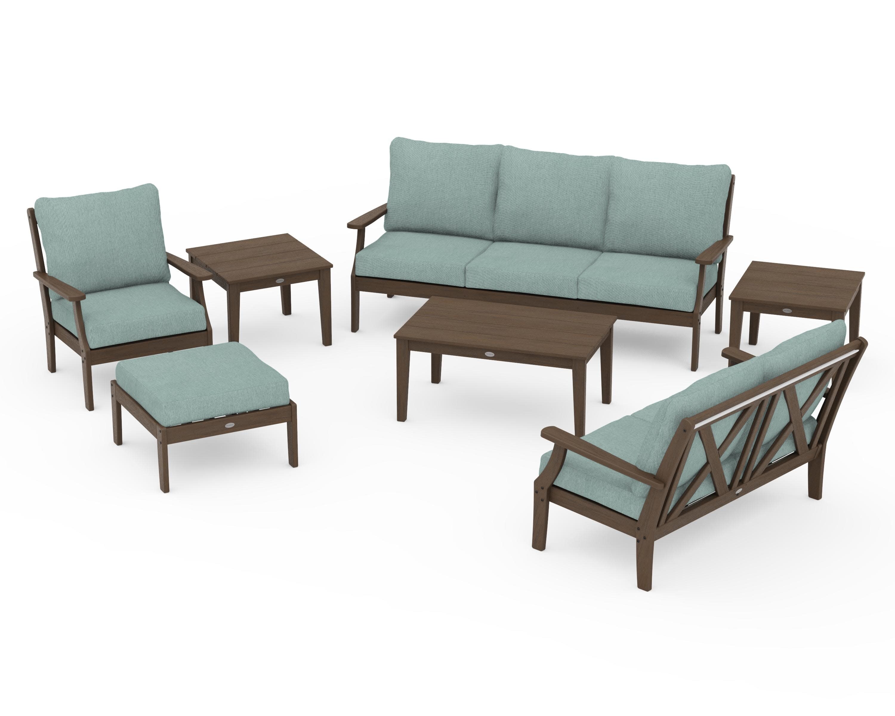 Braxton 7-Piece Deep Seating Set in Kona / Glacier Spa