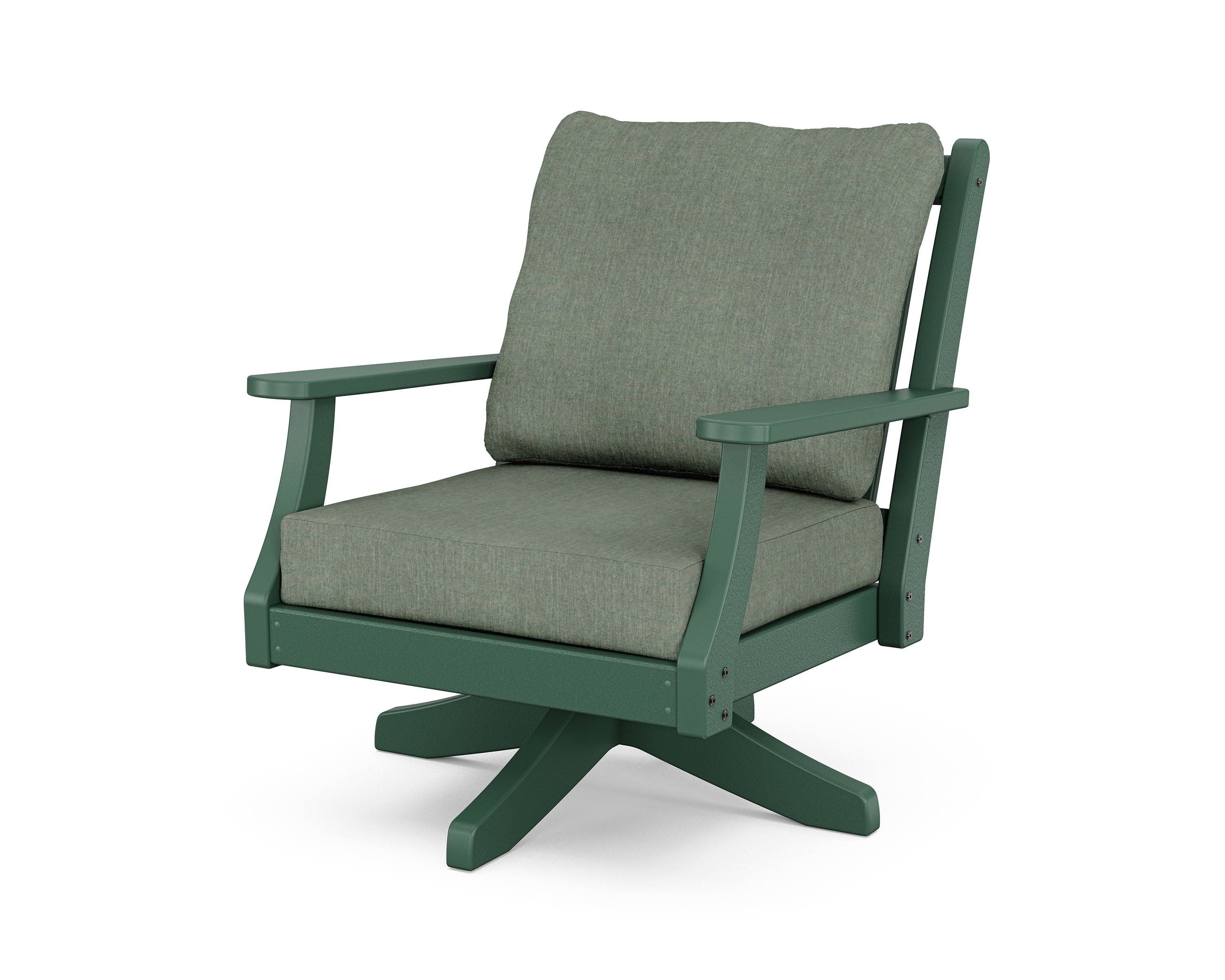 Wovendale Deep Seating Swivel Chair in Green / Cast Sage