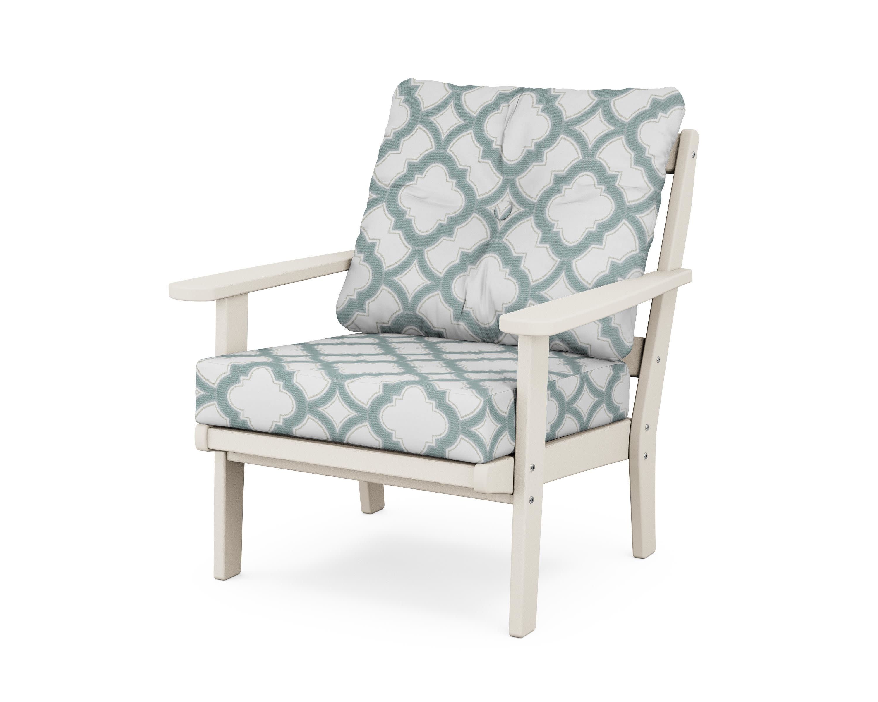 Mission Deep Seating Chair in Sand / Trellis Glacier Spa