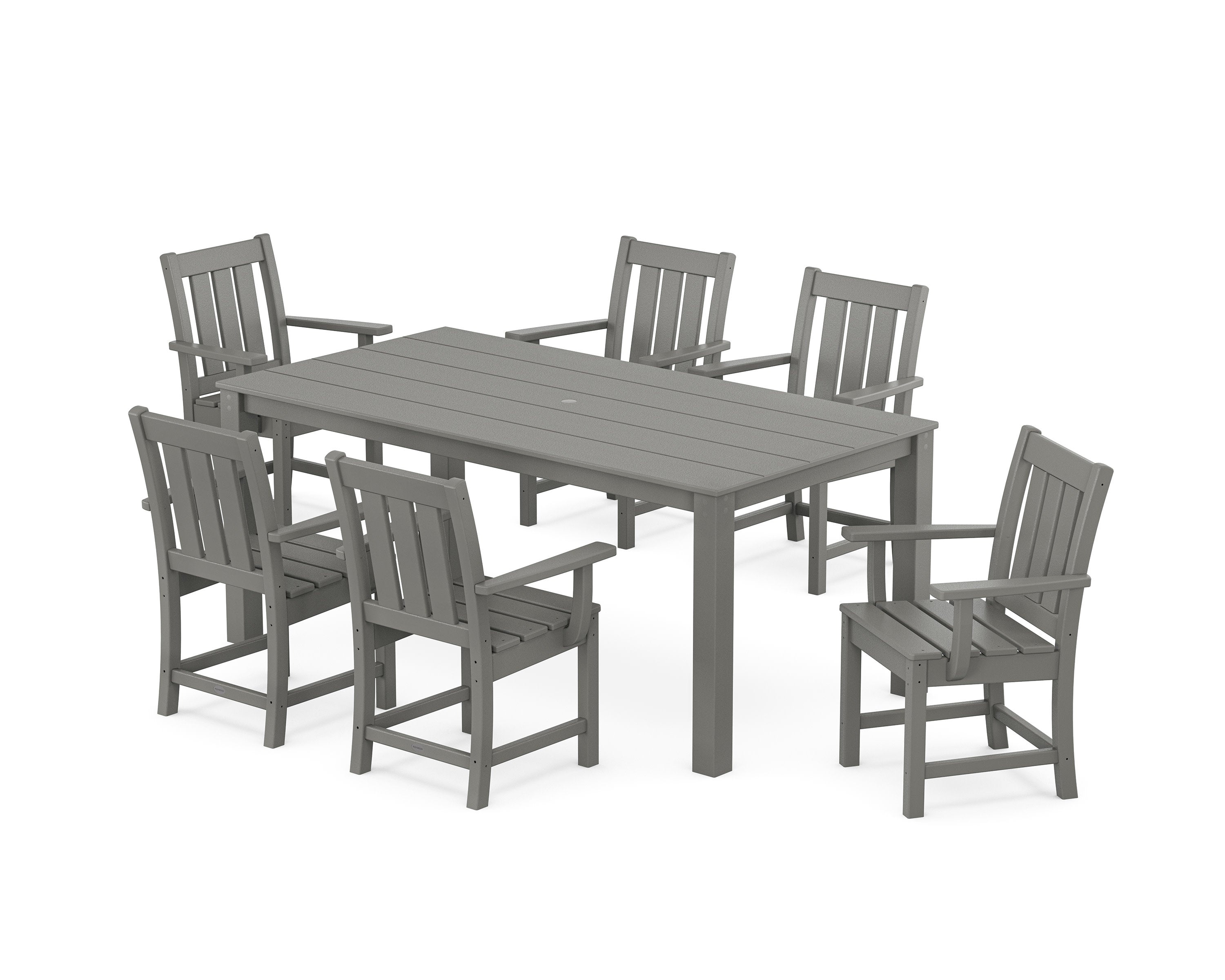 Oxford Arm Chair 7-Piece Parsons Dining Set in Slate Grey