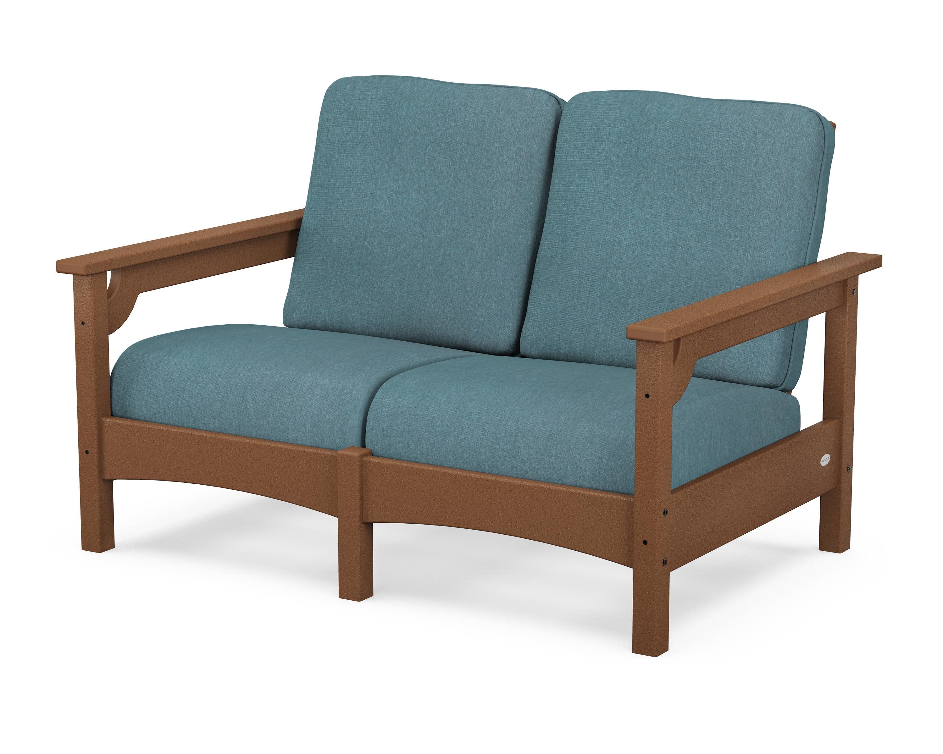 Club Loveseat in Teak / Ocean Teal