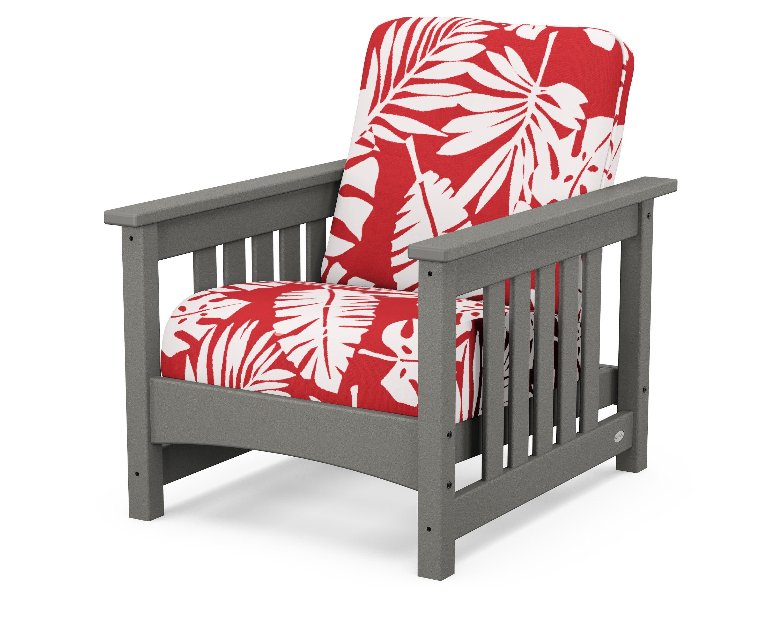 Club Mission Chair in Slate Grey / Leaf Crimson