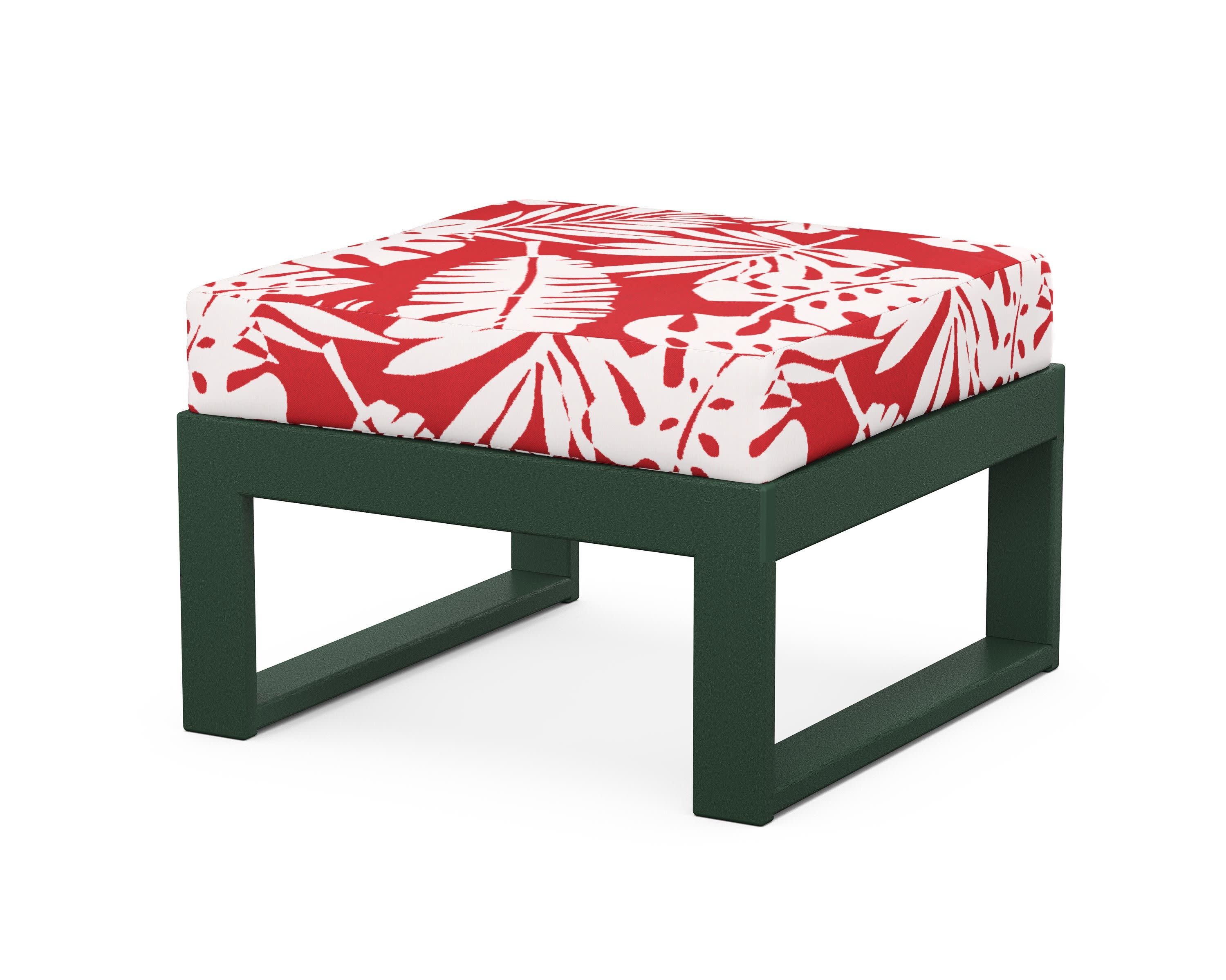 Modular Ottoman - Modern in Green / Leaf Crimson