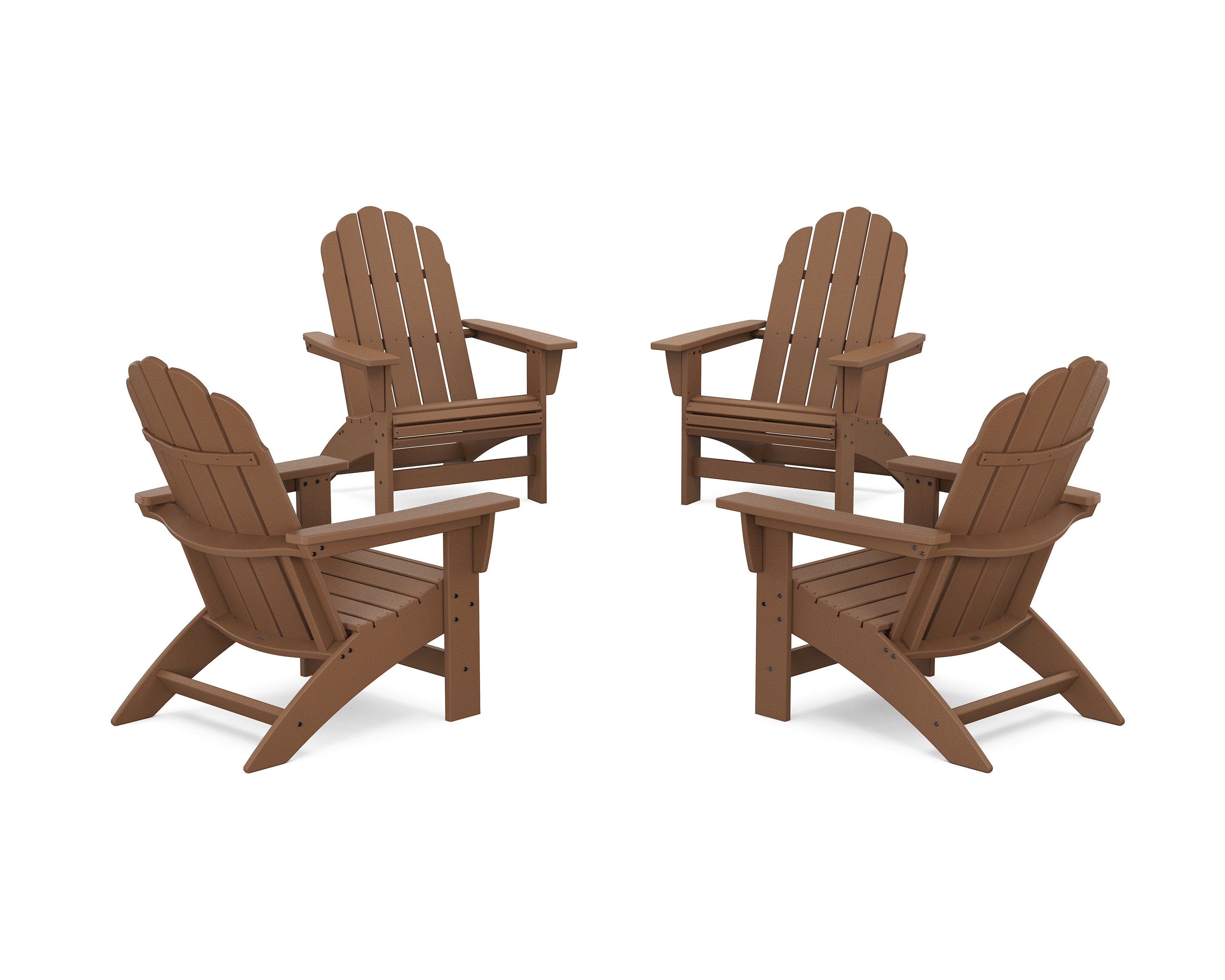 4-Piece Vineyard Grand Adirondack Chair Conversation Set in Teak