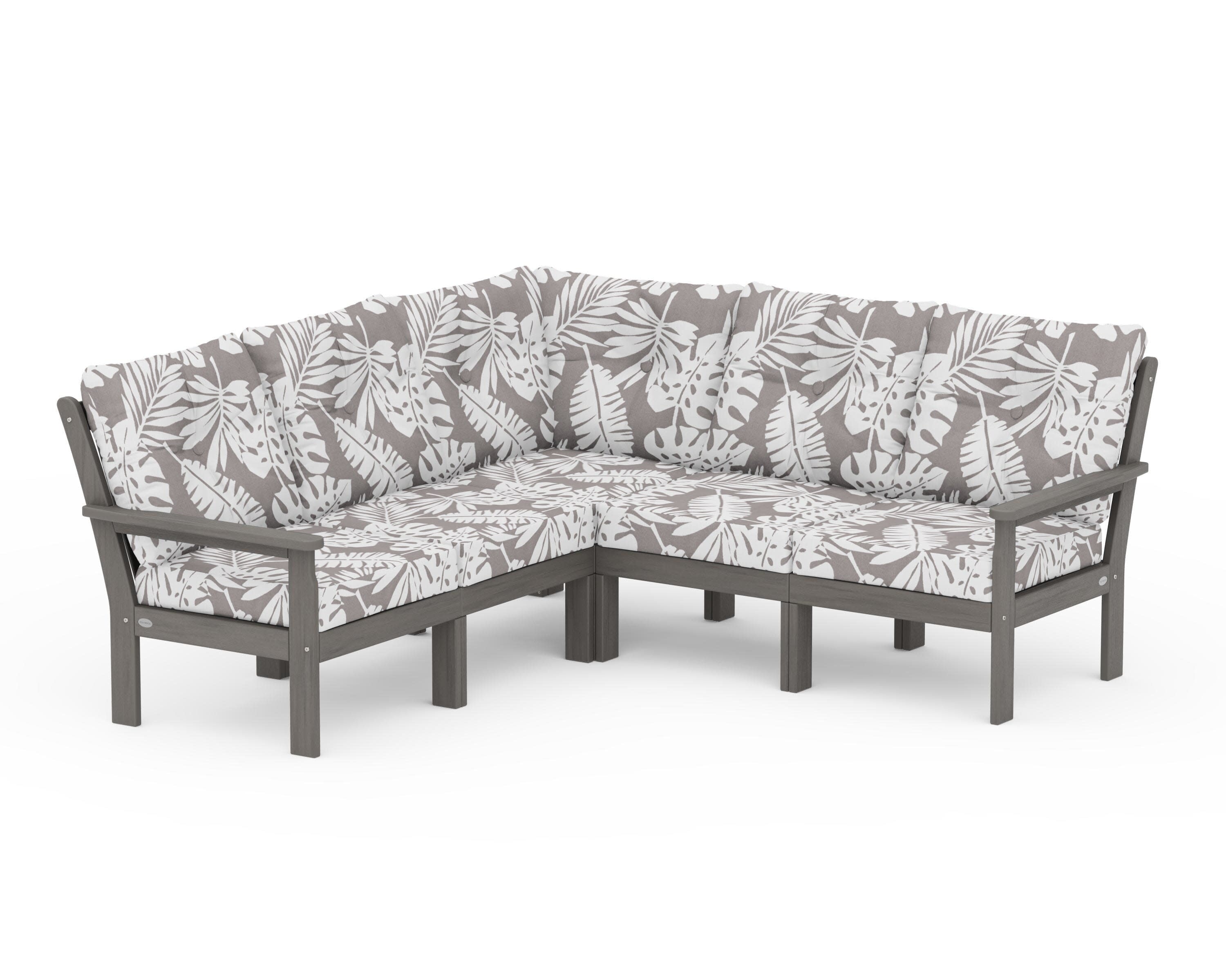 Vineyard 5-Piece Sectional in Driftwood / Leaf Grey Mist
