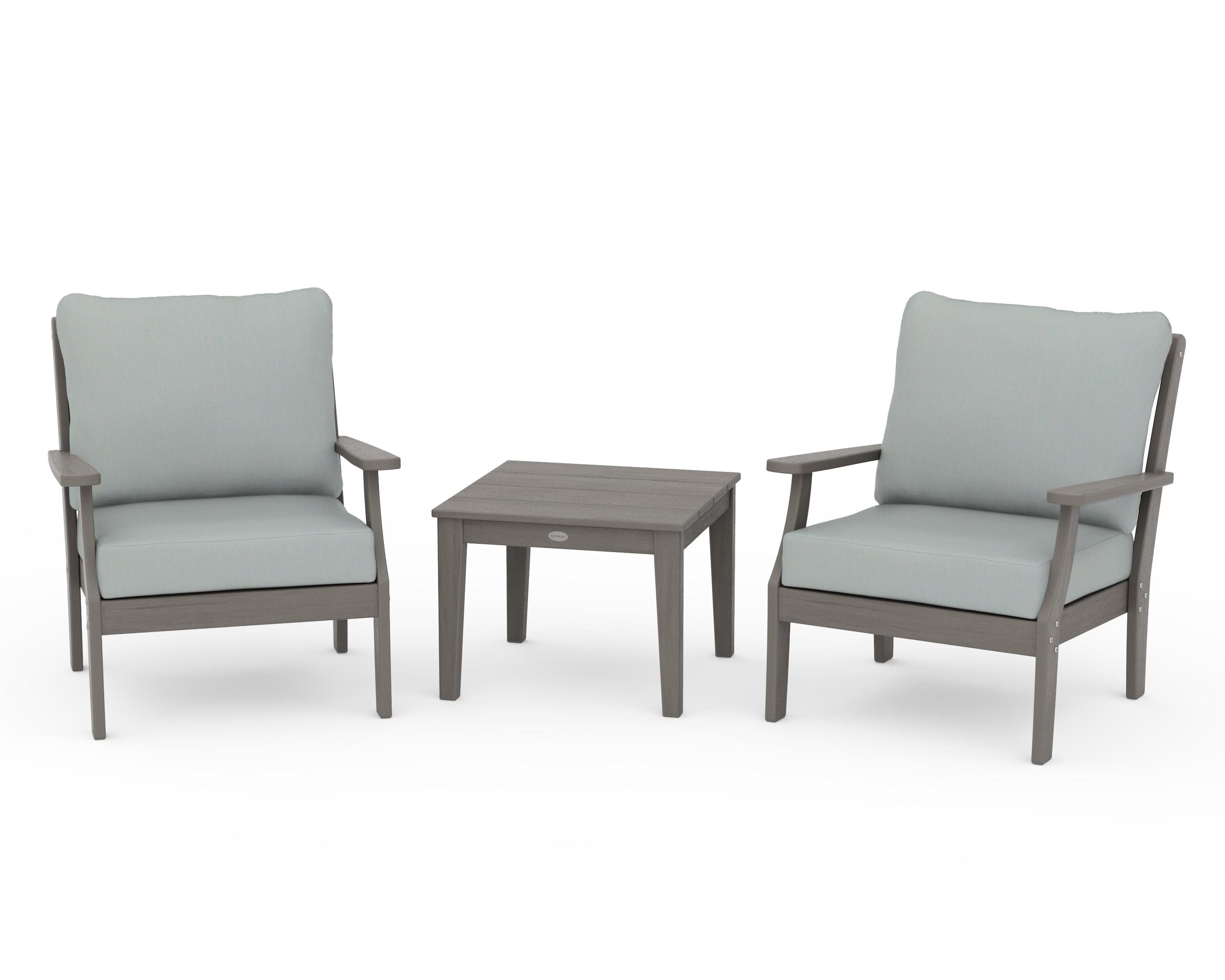 Braxton 3-Piece Deep Seating Set in Driftwood / Spa