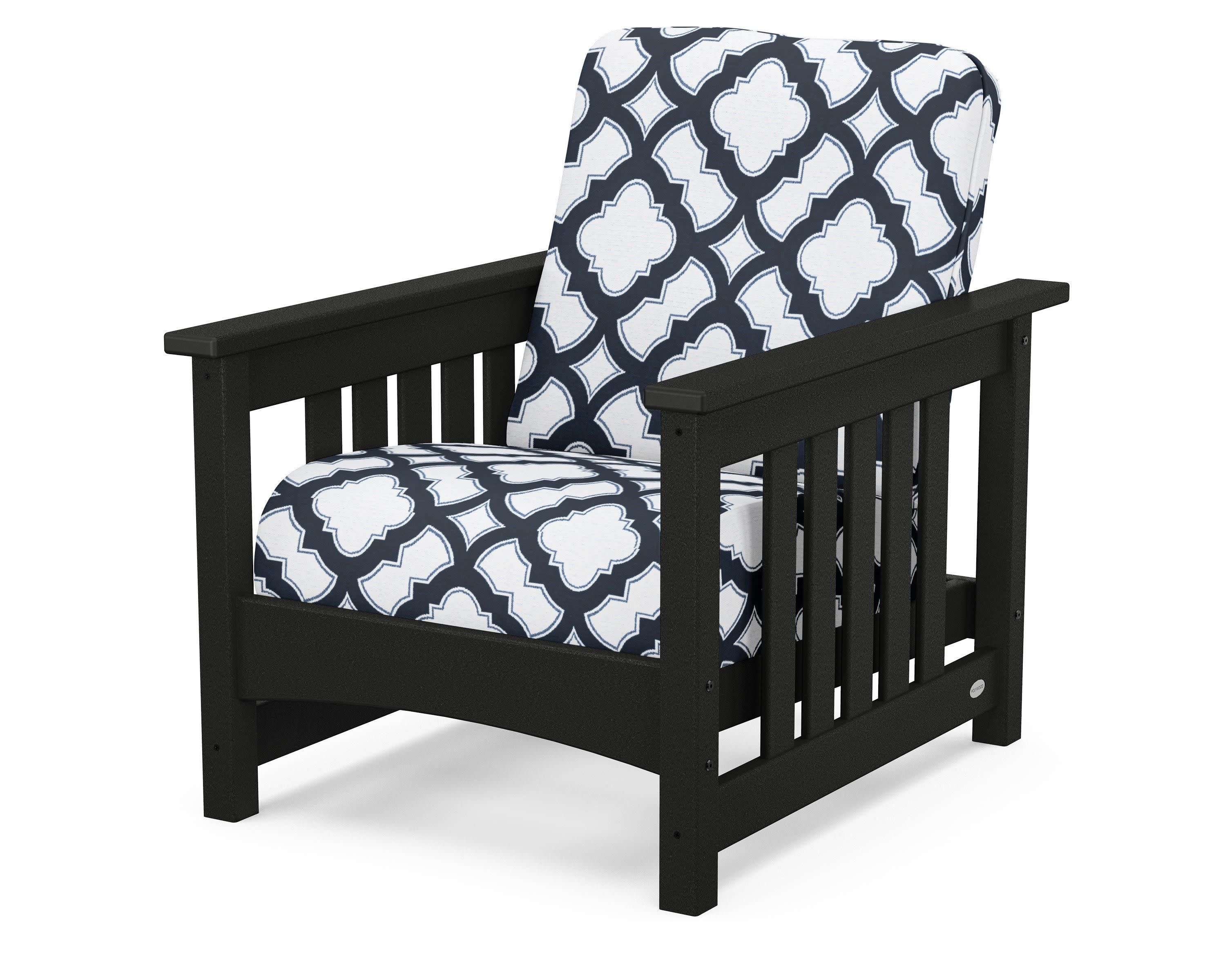 Club Mission Chair in Black / Trellis Marine Indigo