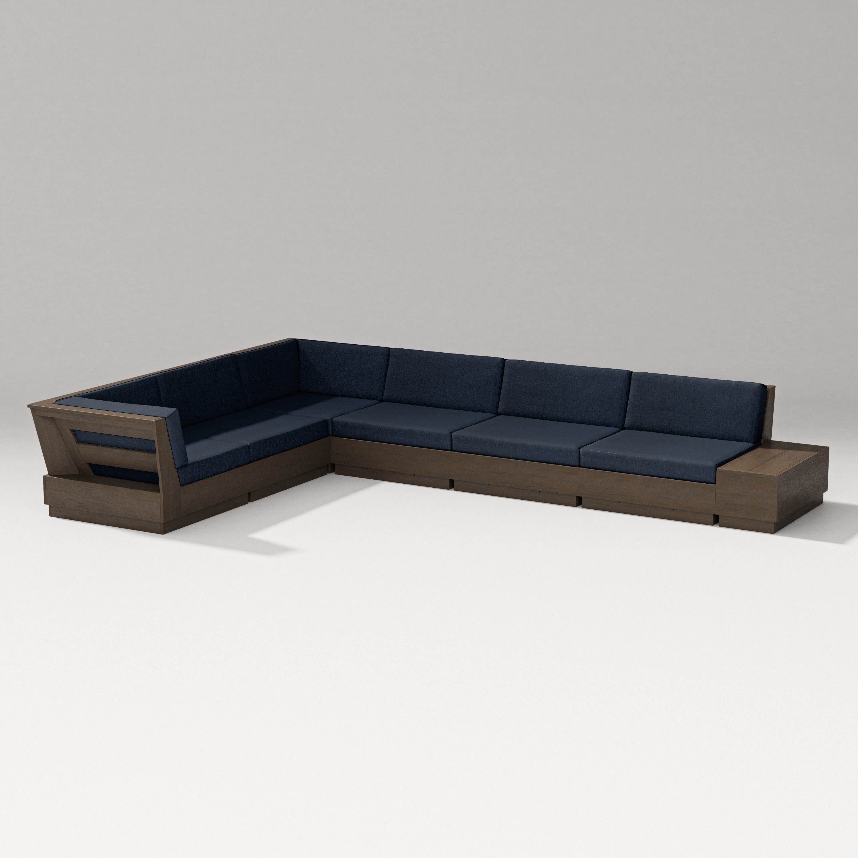 Elevate 7-Piece Corner Sectional in Kona / Marine Indigo