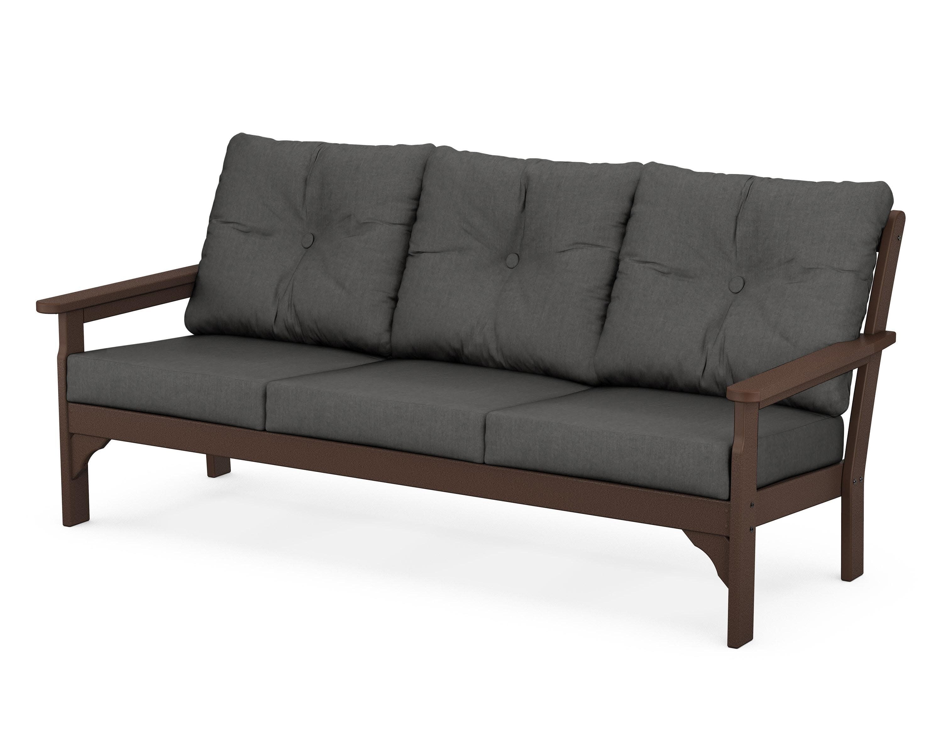 Vineyard Deep Seating Sofa in Mahogany / Spectrum Carbon