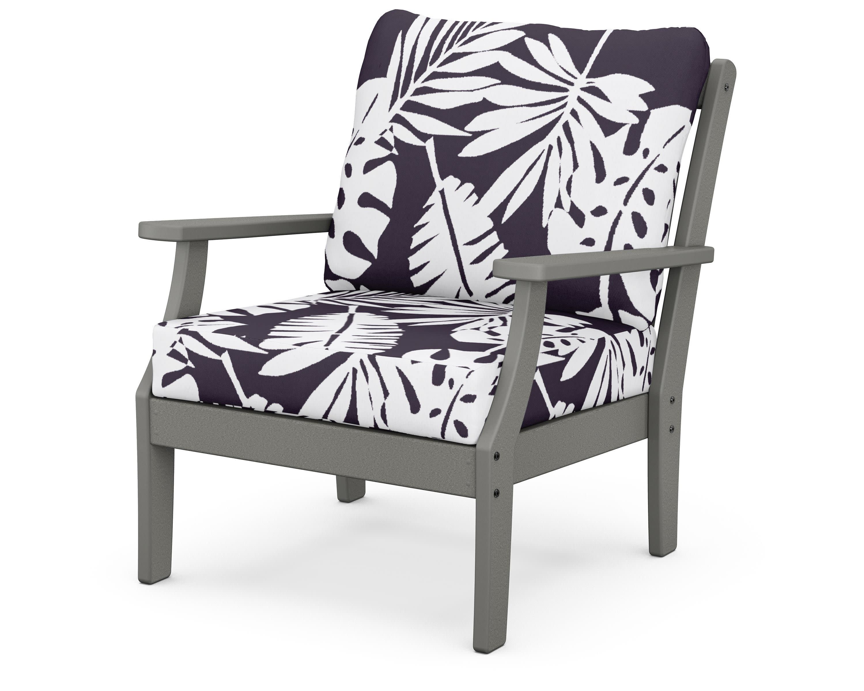 Braxton Deep Seating Chair in Slate Grey / Leaf Navy