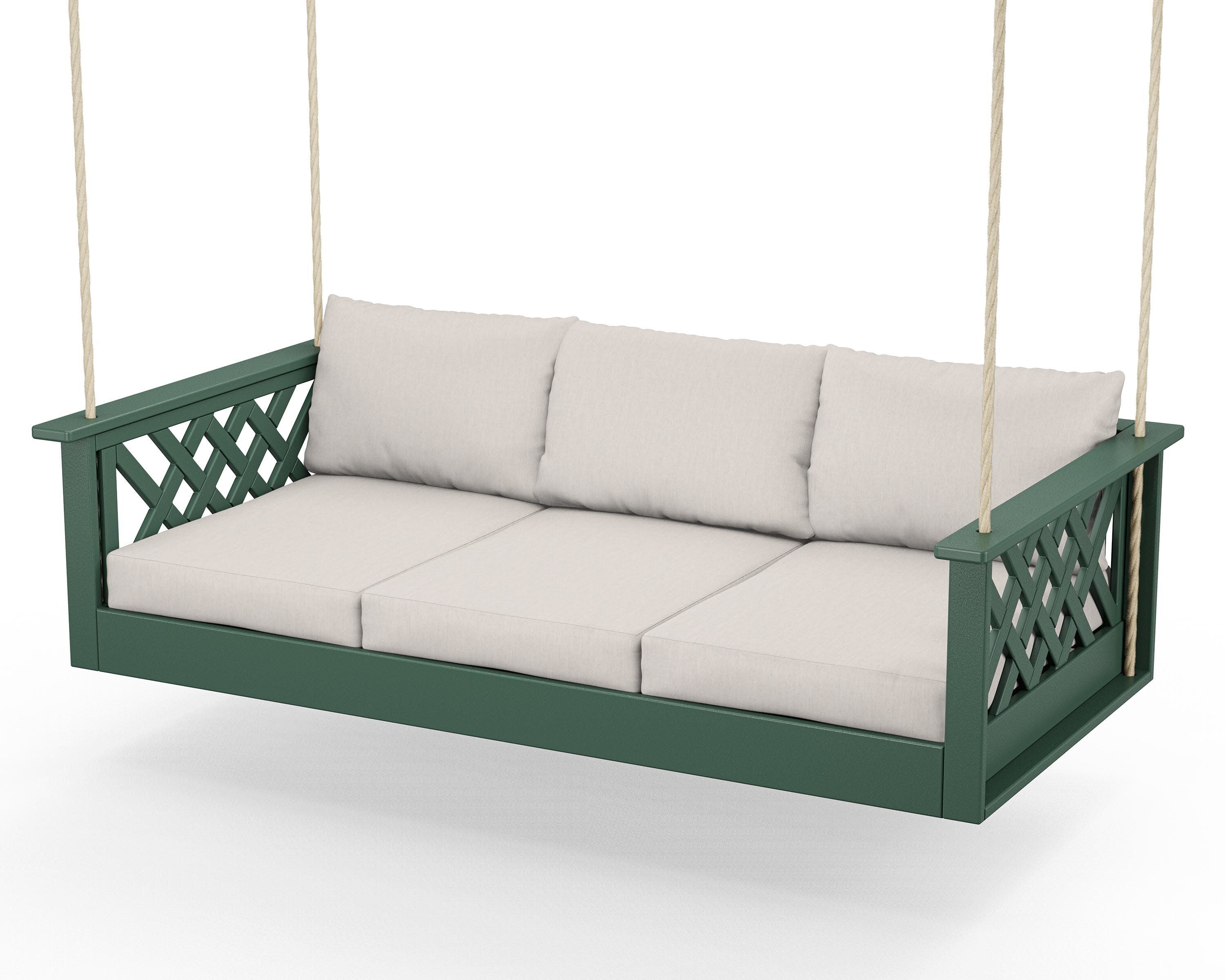 Wovendale Daybed Swing in Green / Cast Ash