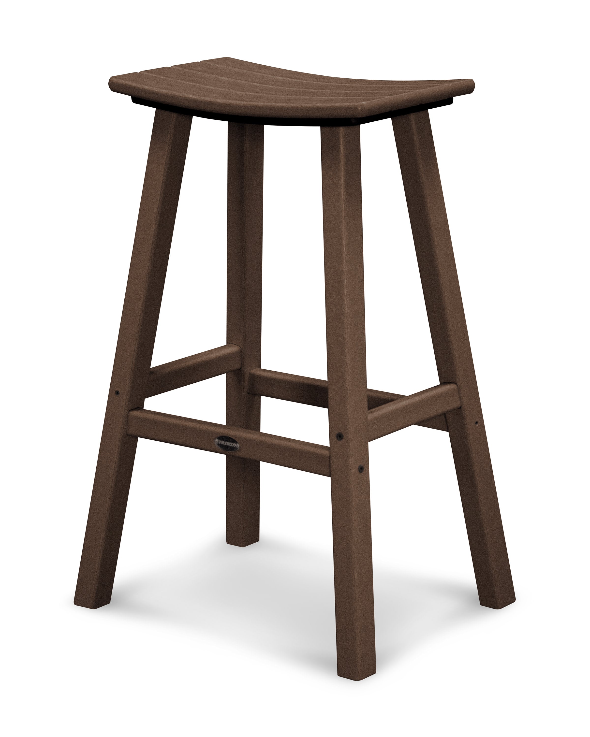 Traditional 30" Saddle Bar Stool in Mahogany