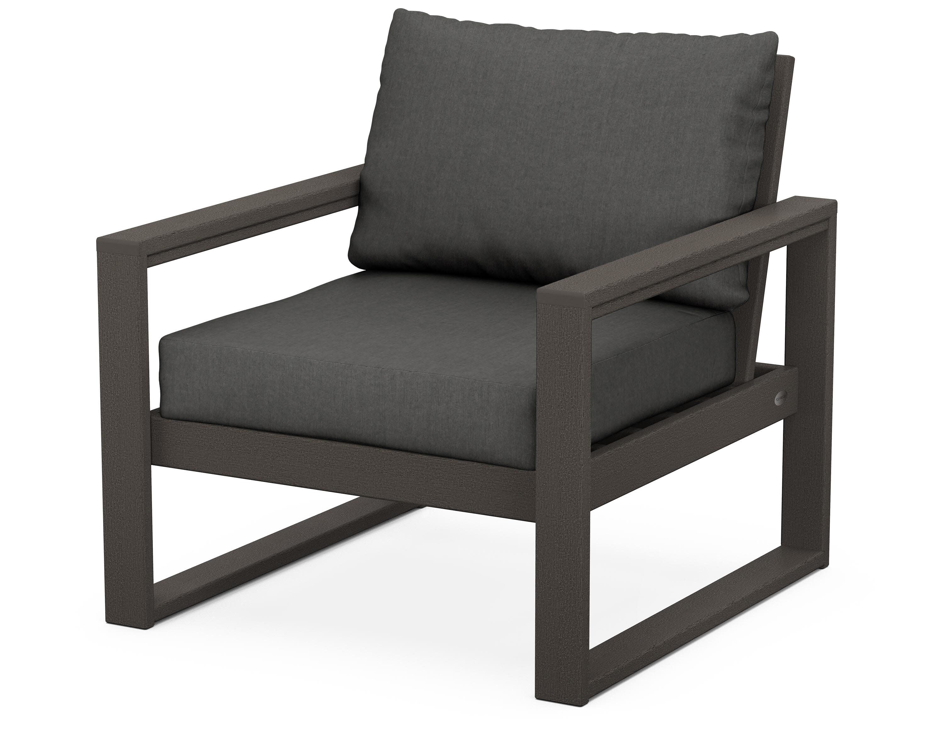 EDGE Club Chair in Vintage Coffee / Spectrum Carbon